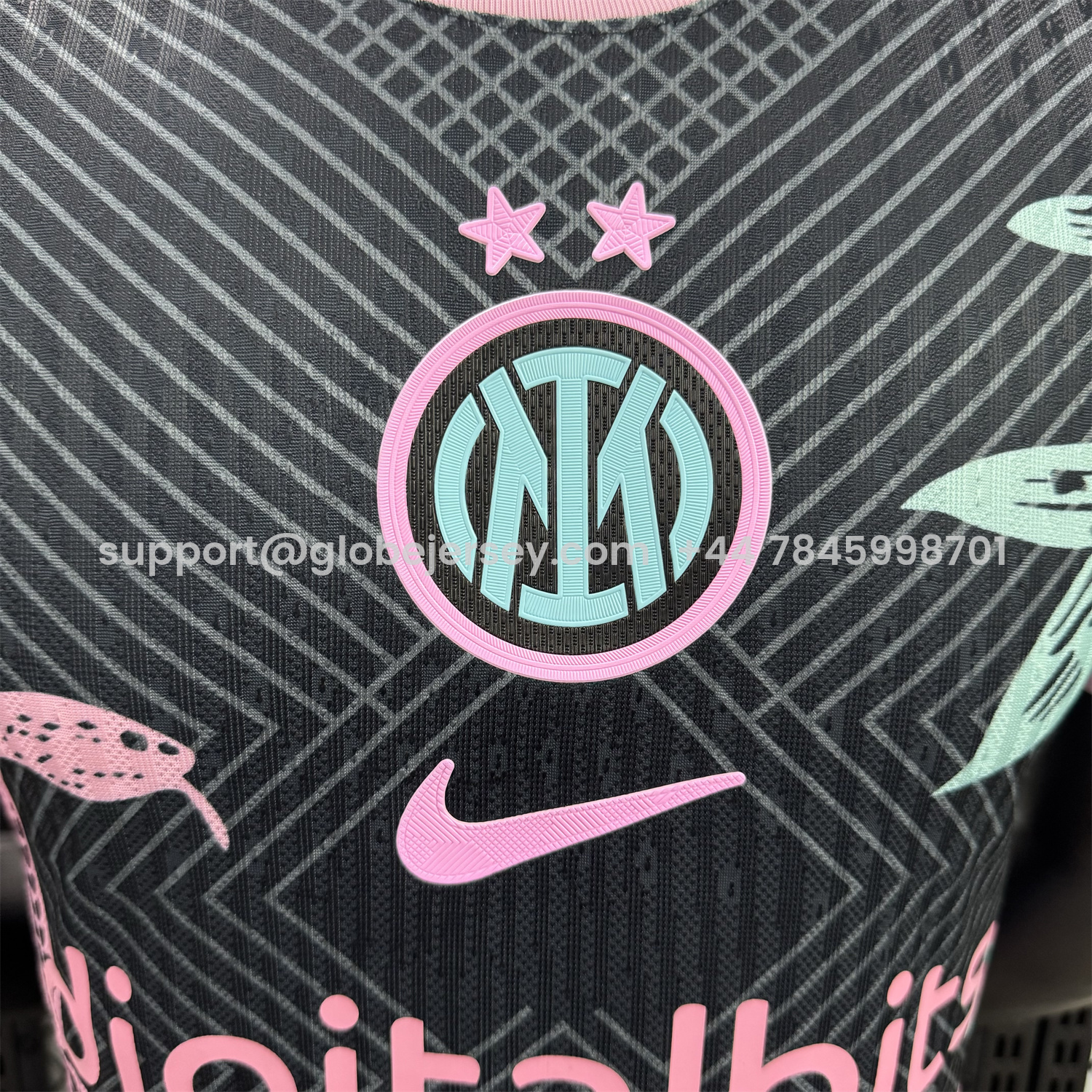 GlobeJersey-Inter Milan 25-26 Pink Snake Special Black Jersey - Player Version