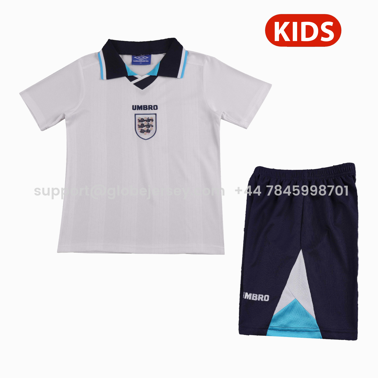 GlobeJersey-Retro England 1996 Home Kids Kit