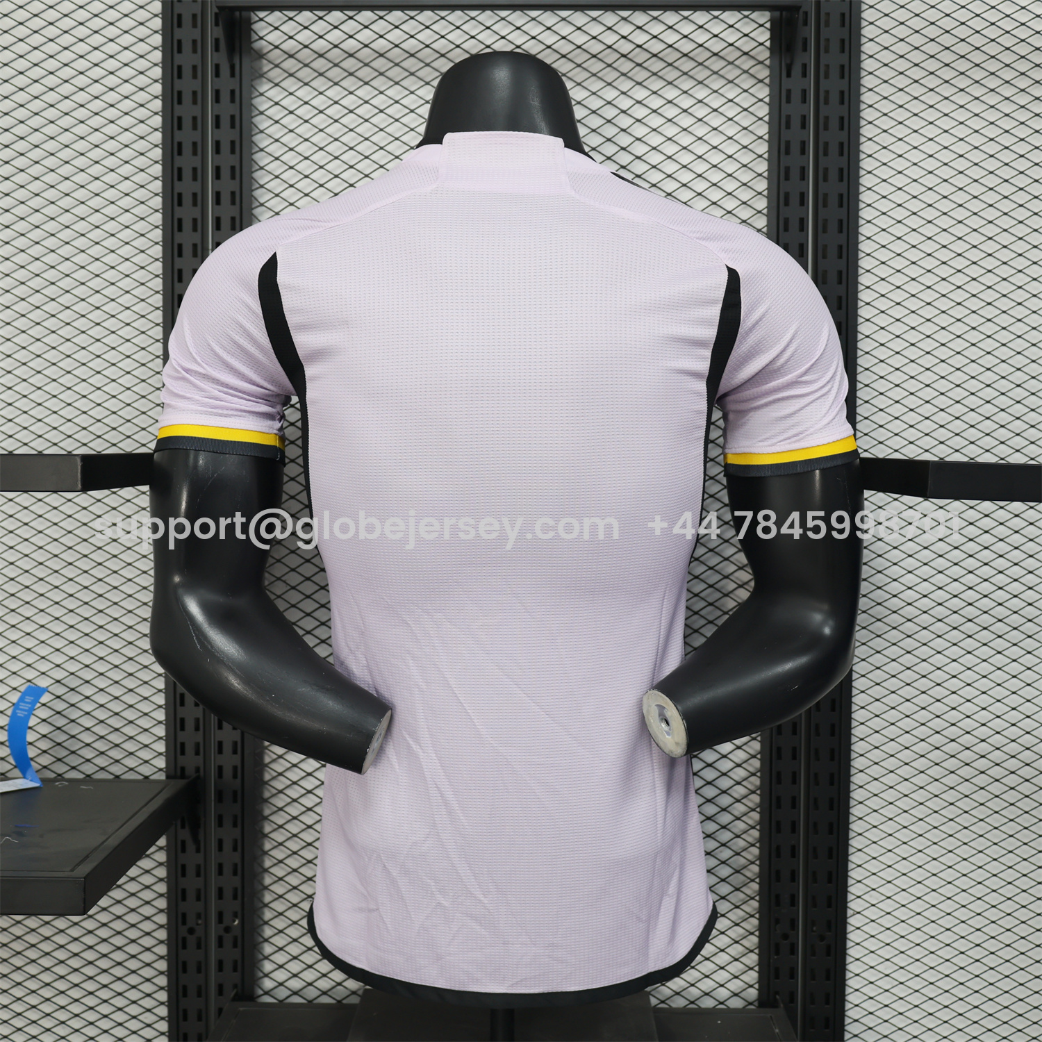GlobeJersey-Algeria 25-26 White-purple Gradient Jersey with Black Chest Text - Player Version