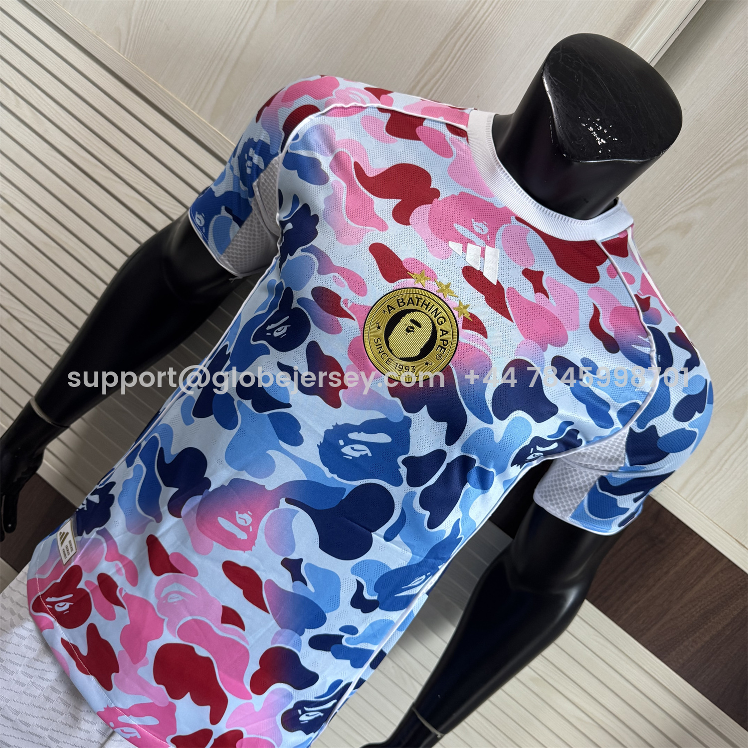 GlobeJersey-Adidas x A Bathing Ape Pink And Blue Camouflage Special Jersey - Player Version