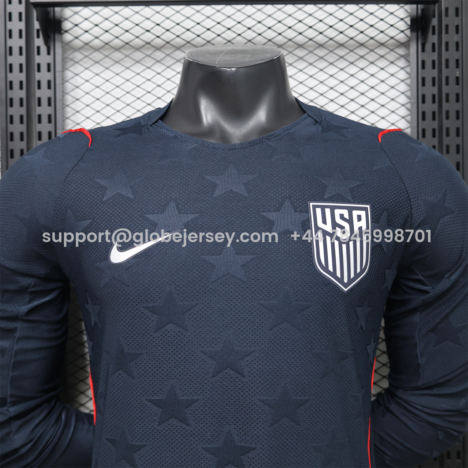 GlobeJersey-United States USA 2026 Away Long Sleeves Jersey - Player Version