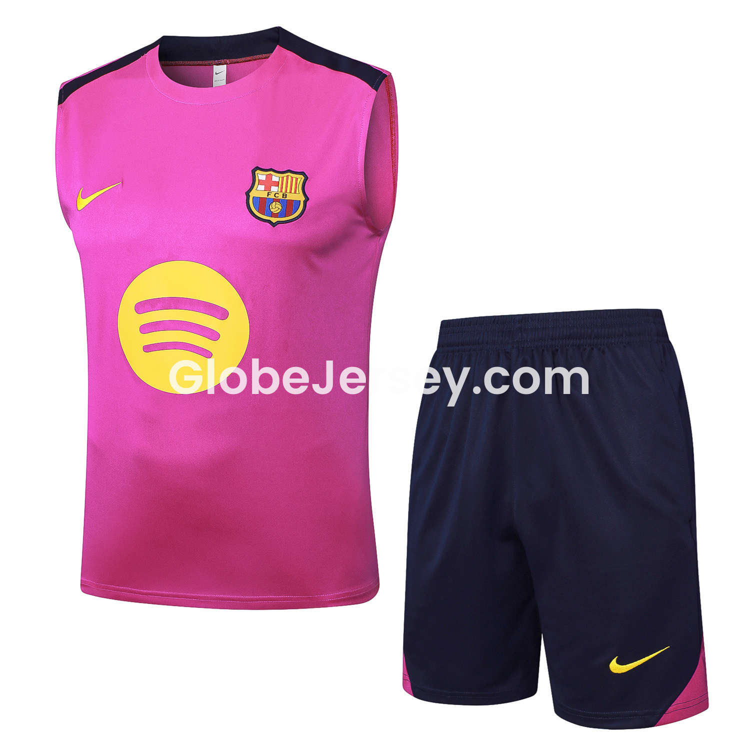 GlobeJersey-Barcelona 25-26 Vest Training Set - Purple Pink Vest and Black Shorts