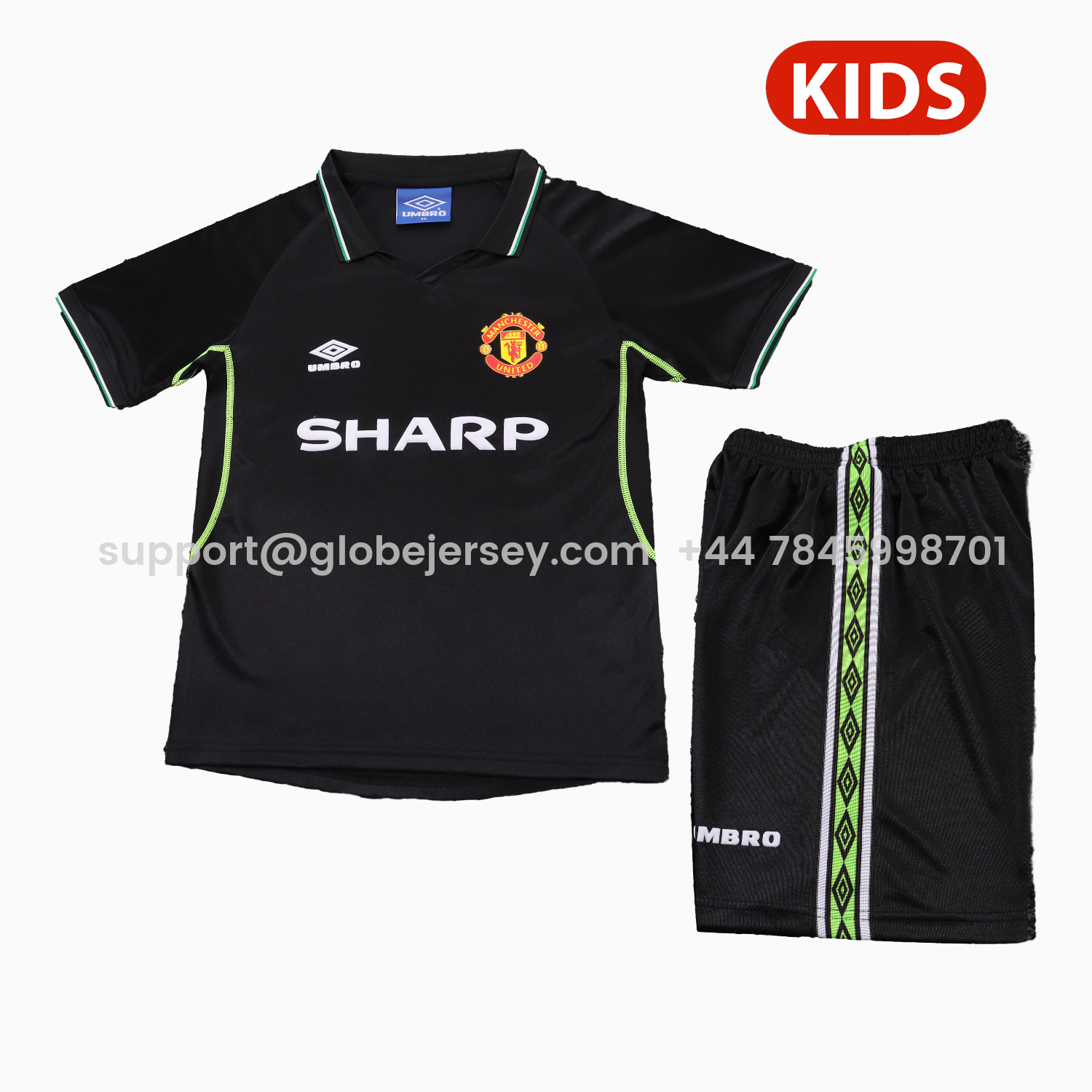 GlobeJersey-Retro Manchester United 1998-99 Third Kids Kit
