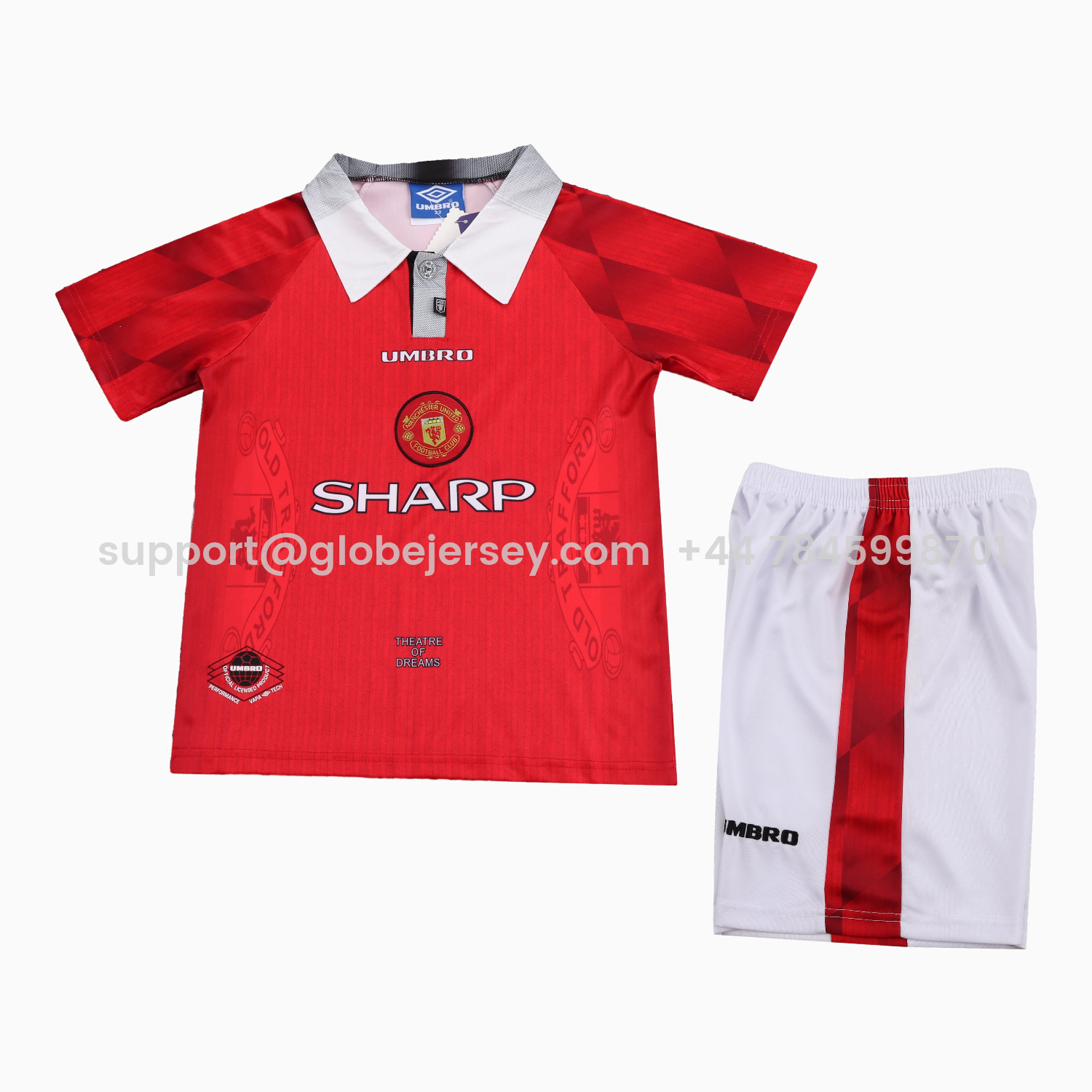 GlobeJersey-Retro Manchester United 1996-97 Home Kids Kit