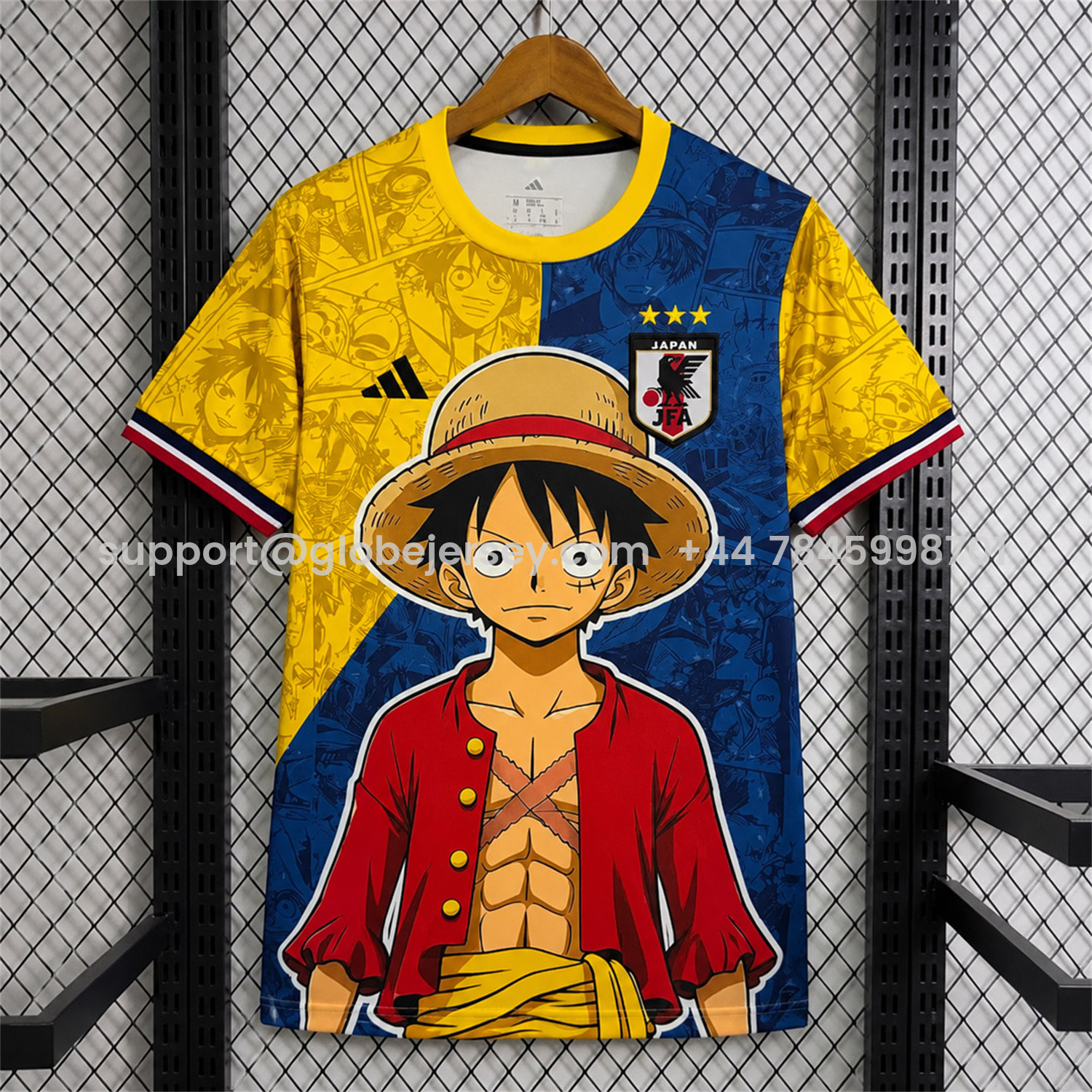 GlobeJersey-Japan 2026 Red Shirt Luffy Yellow Blue Special Jersey - Fans Version
