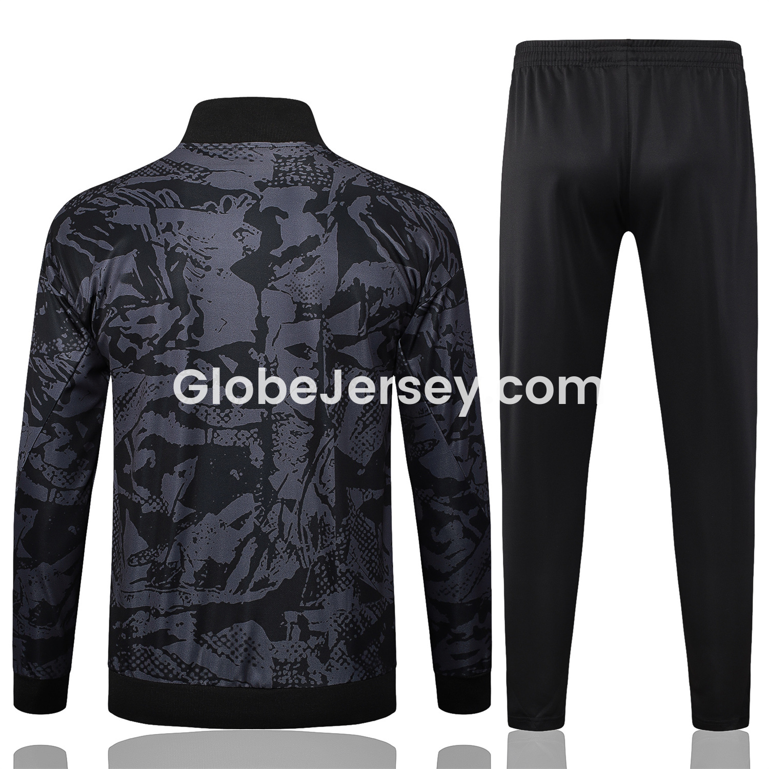 GlobeJersey-Corinthians 25-26 Jacket Training Tracksuit - Black and Gray Pattern Jackets & Black Pants
