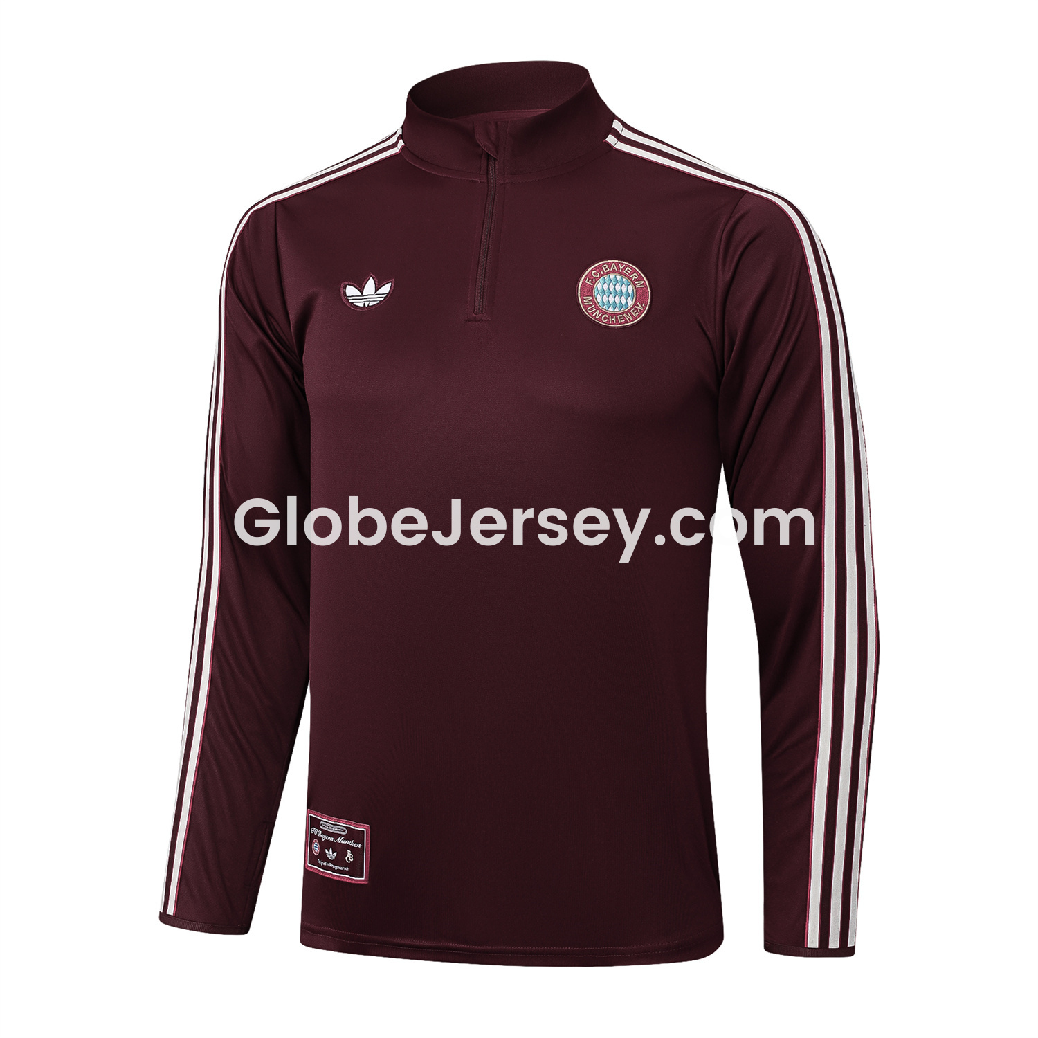 GlobeJersey-Bayern Munich 25-26 Throwback Trefoil Long Sleeves Training Set - Deep Red