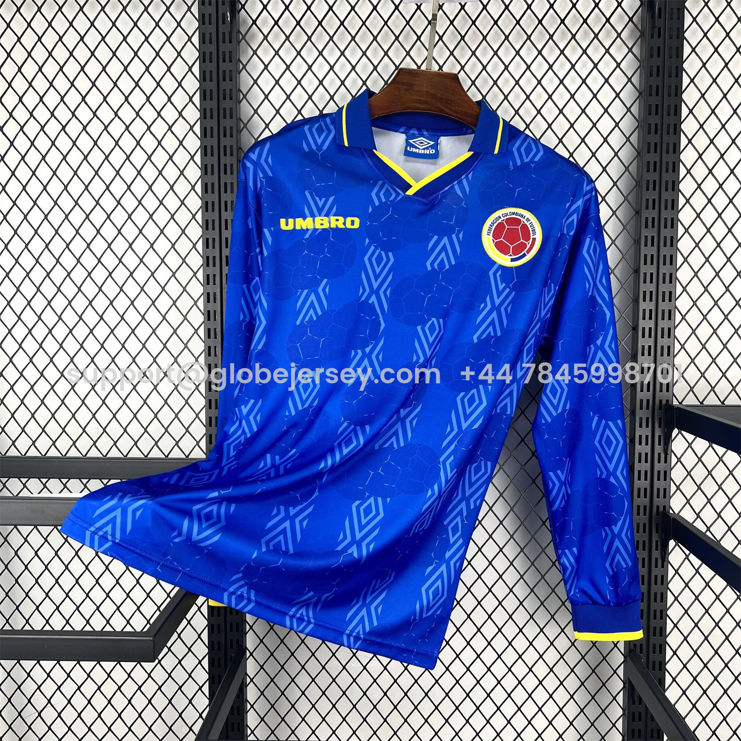 GlobeJersey-Retro Colombia 1994 Away Long Sleeves Jersey