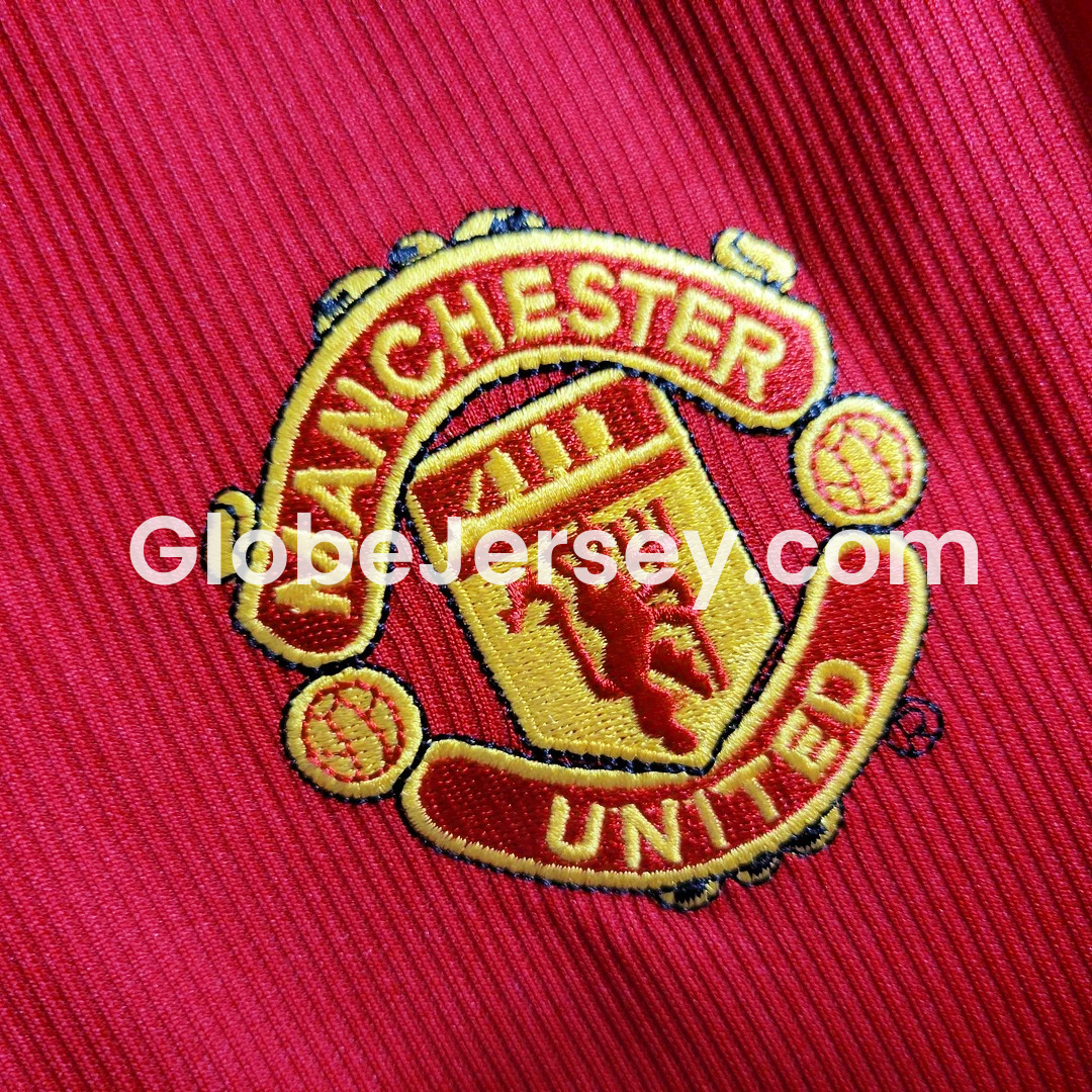 GlobeJersey-Retro Manchester United 98-99 Home Long Sleeve Jersey