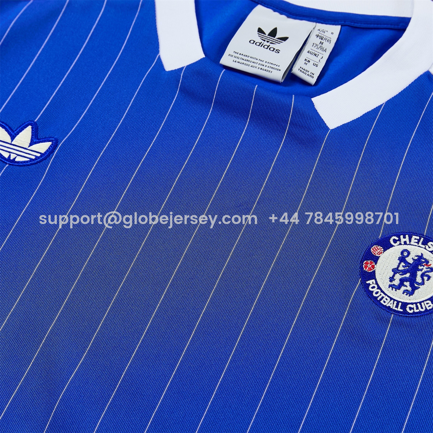 GlobeJersey-C.H.E.L.S.E.A 25-26 Retro Style Short-Sleeve Training Set - Blue Top & White Pants