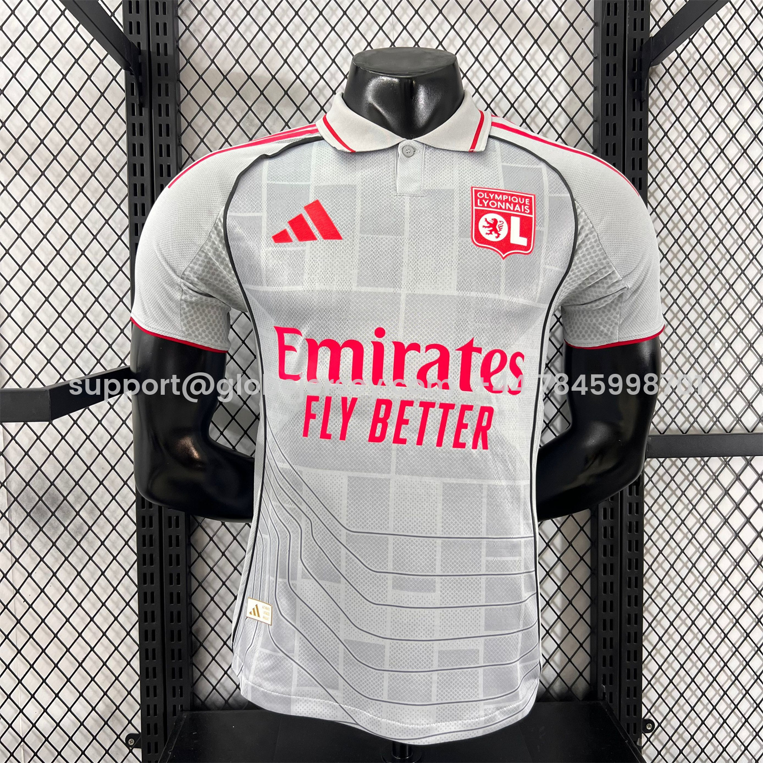 GlobeJersey-Olympique Lyonnais Lyon 25-26 Third Grey Jersey - Player Version