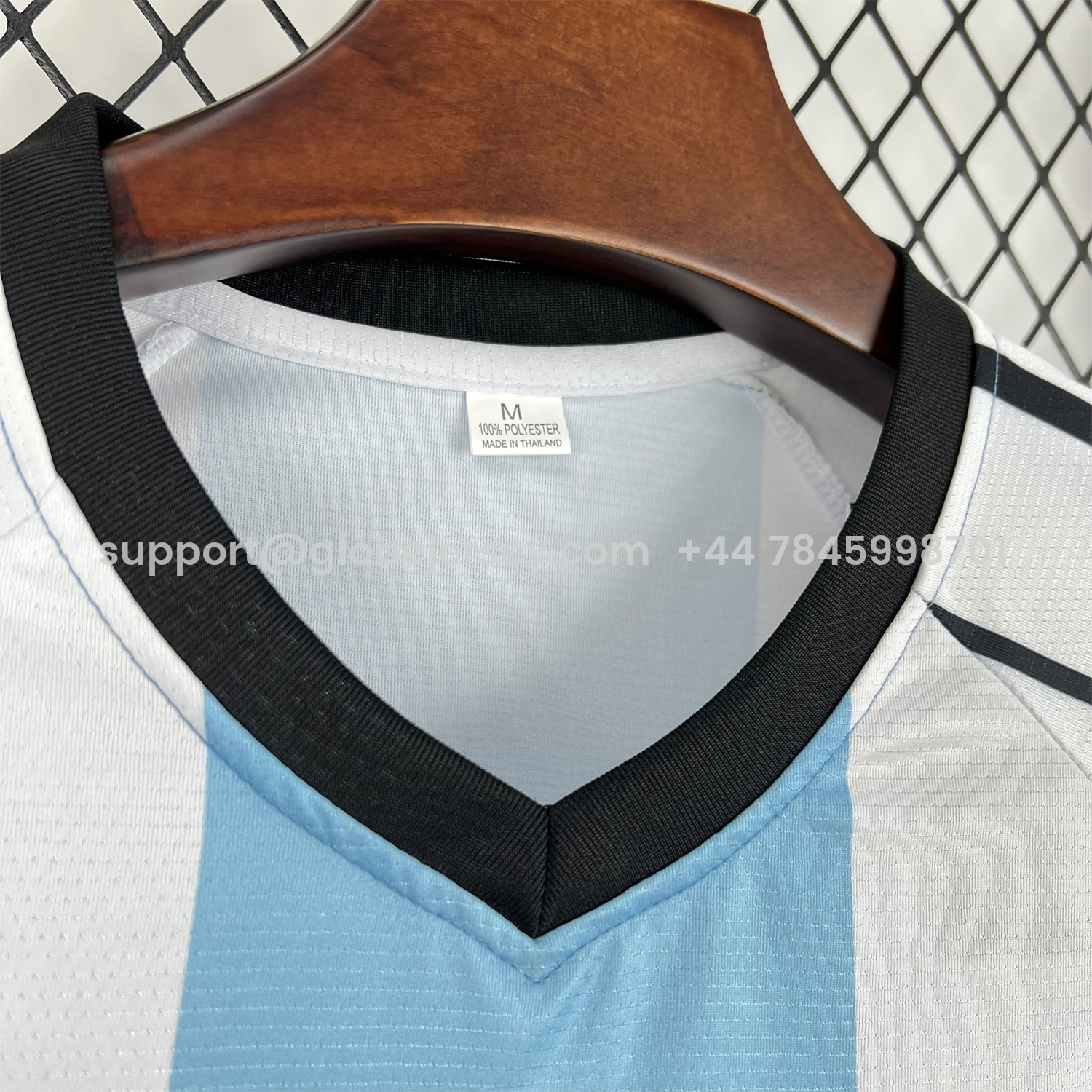 GlobeJersey-Unisex Light Blue Striped 2026 World Cup Style V-Neck Soccer Jersey - Fans Version