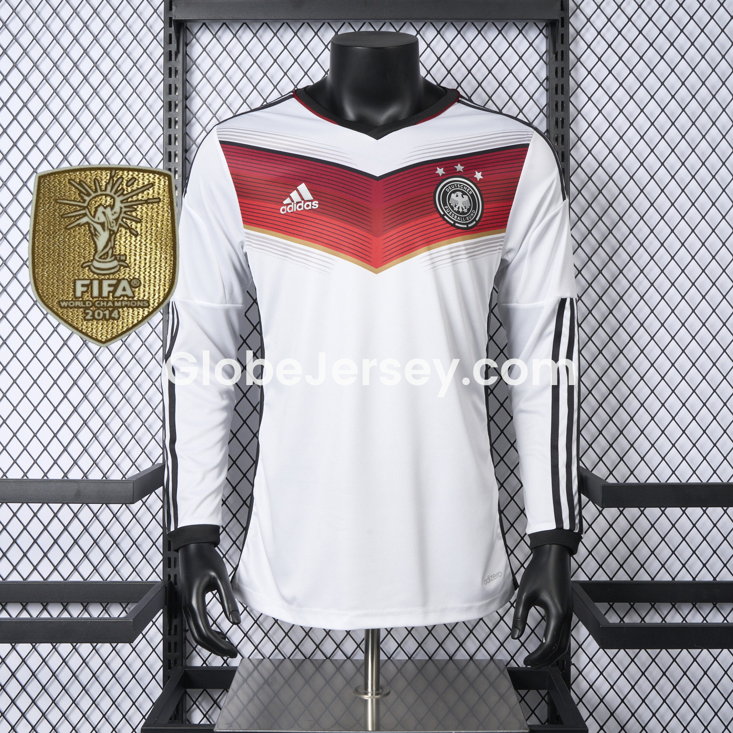 GlobeJersey-Retro Germany 2014 Home Long Sleeves Jersey - Player Version