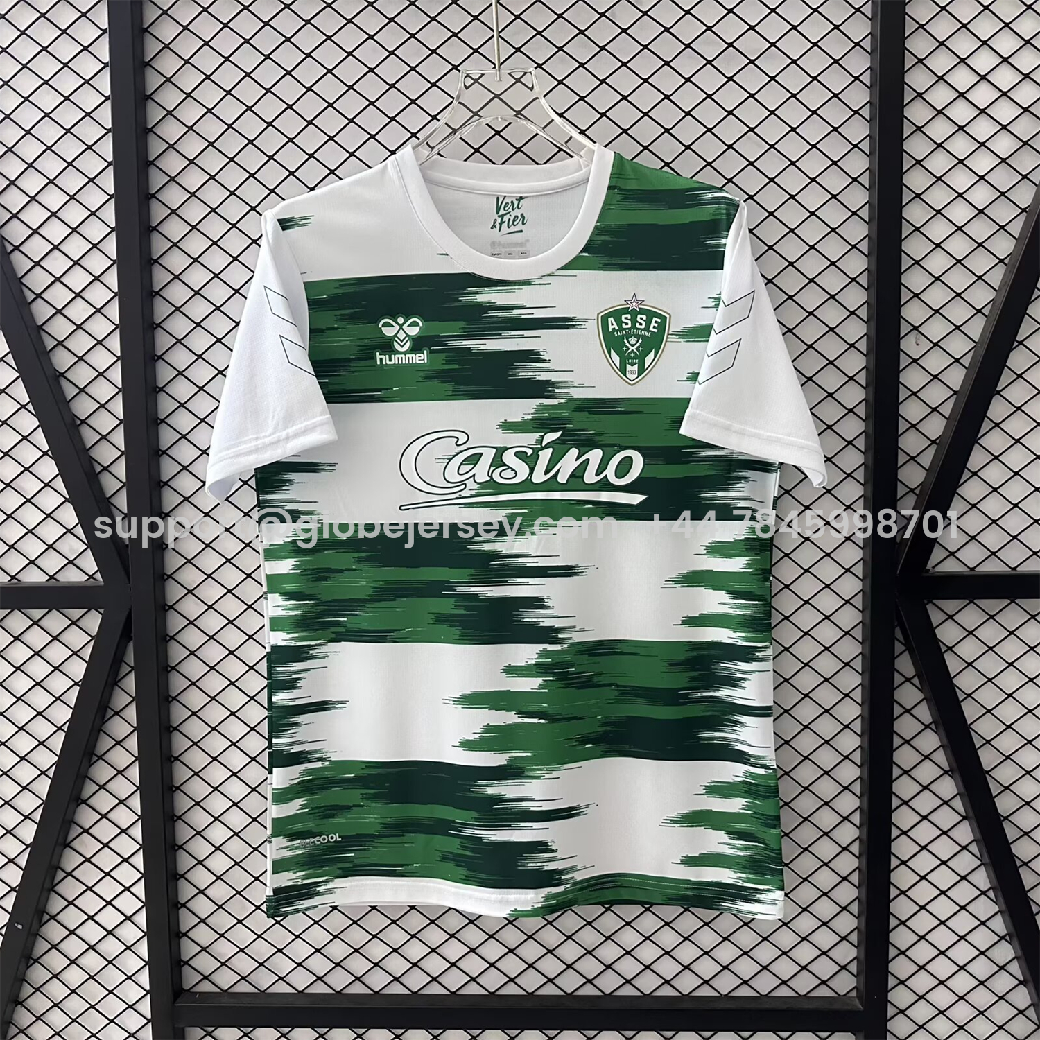 GlobeJersey-AS Saint-Etienne 25-26 Pre-Match Green And White Jersey - Fans Version