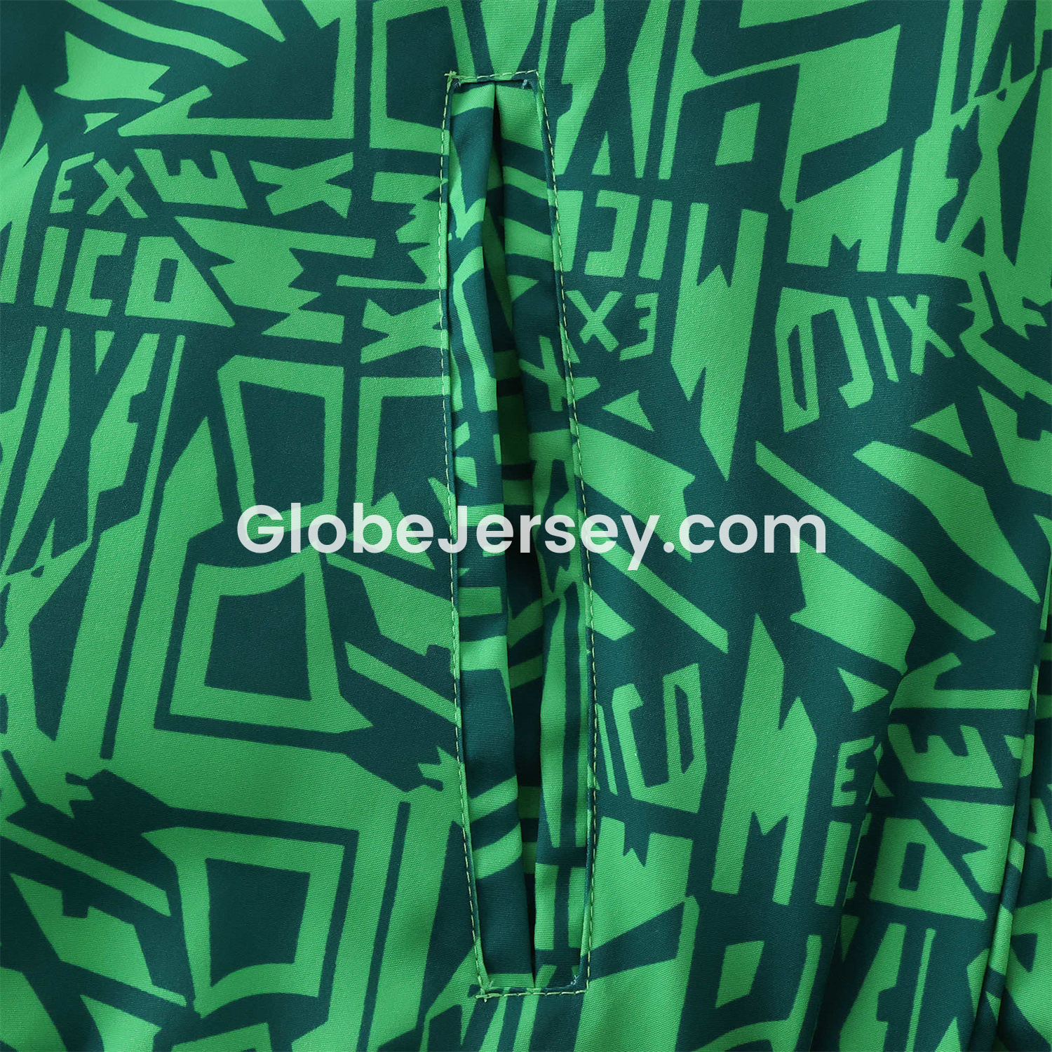 GlobeJersey-Retro Mexico 1994 Retro Style Double Sided Reversible Windbreaker - Green & Grey