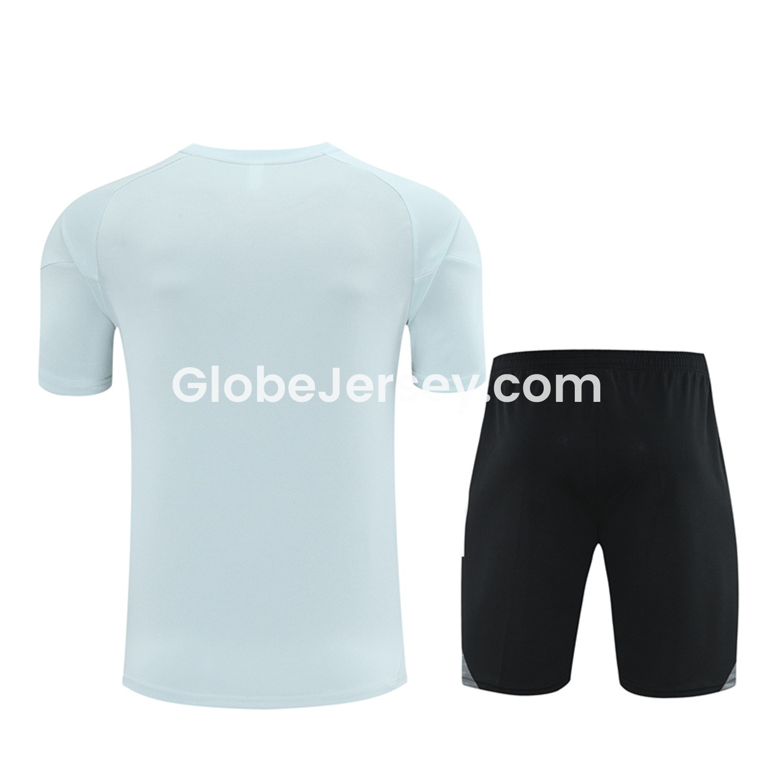 GlobeJersey-Japan 25-26 Kids Short-Sleeve Training Set - Light Blue Top and Black Shorts