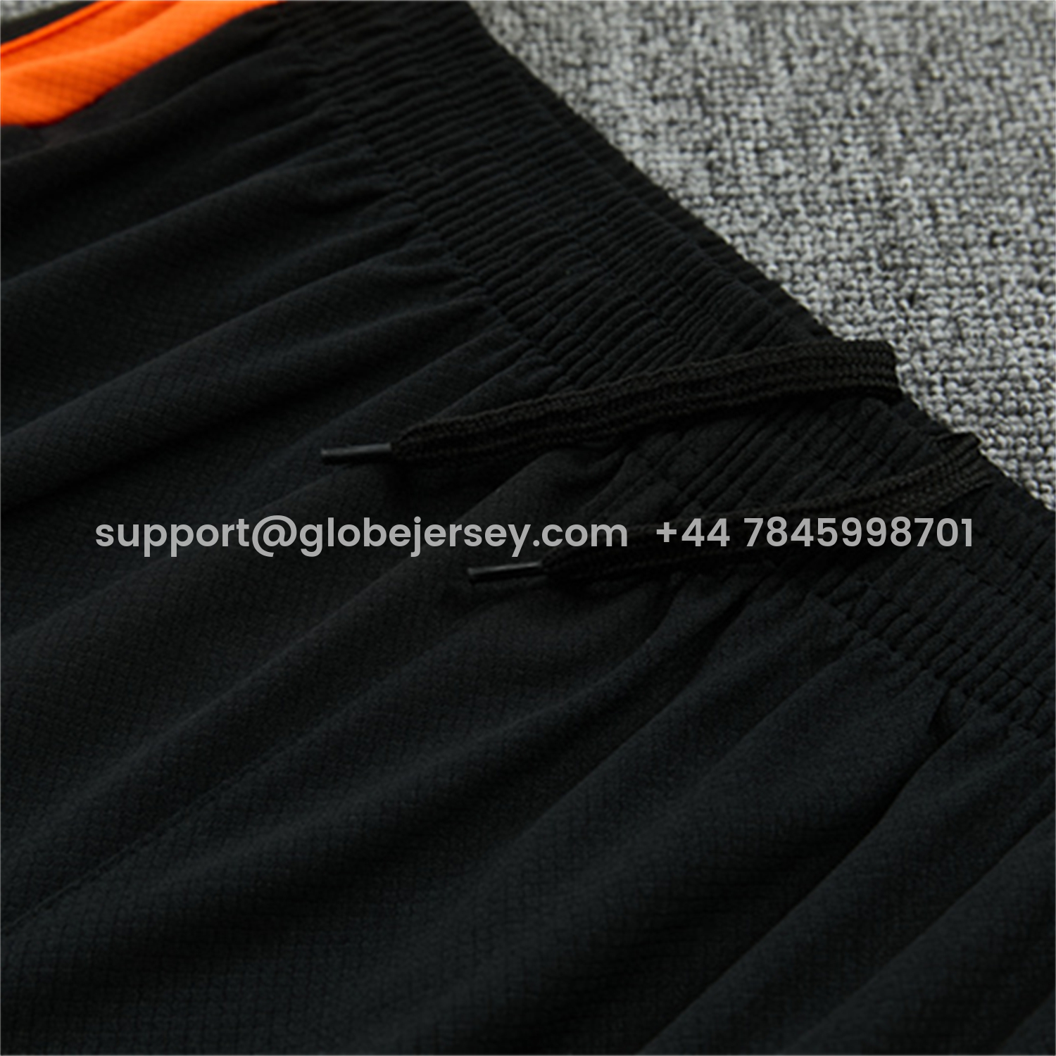 GlobeJersey-Netherlands 2026 Short-Sleeve Training Set - White With Orange Top & Black With Orange Pants