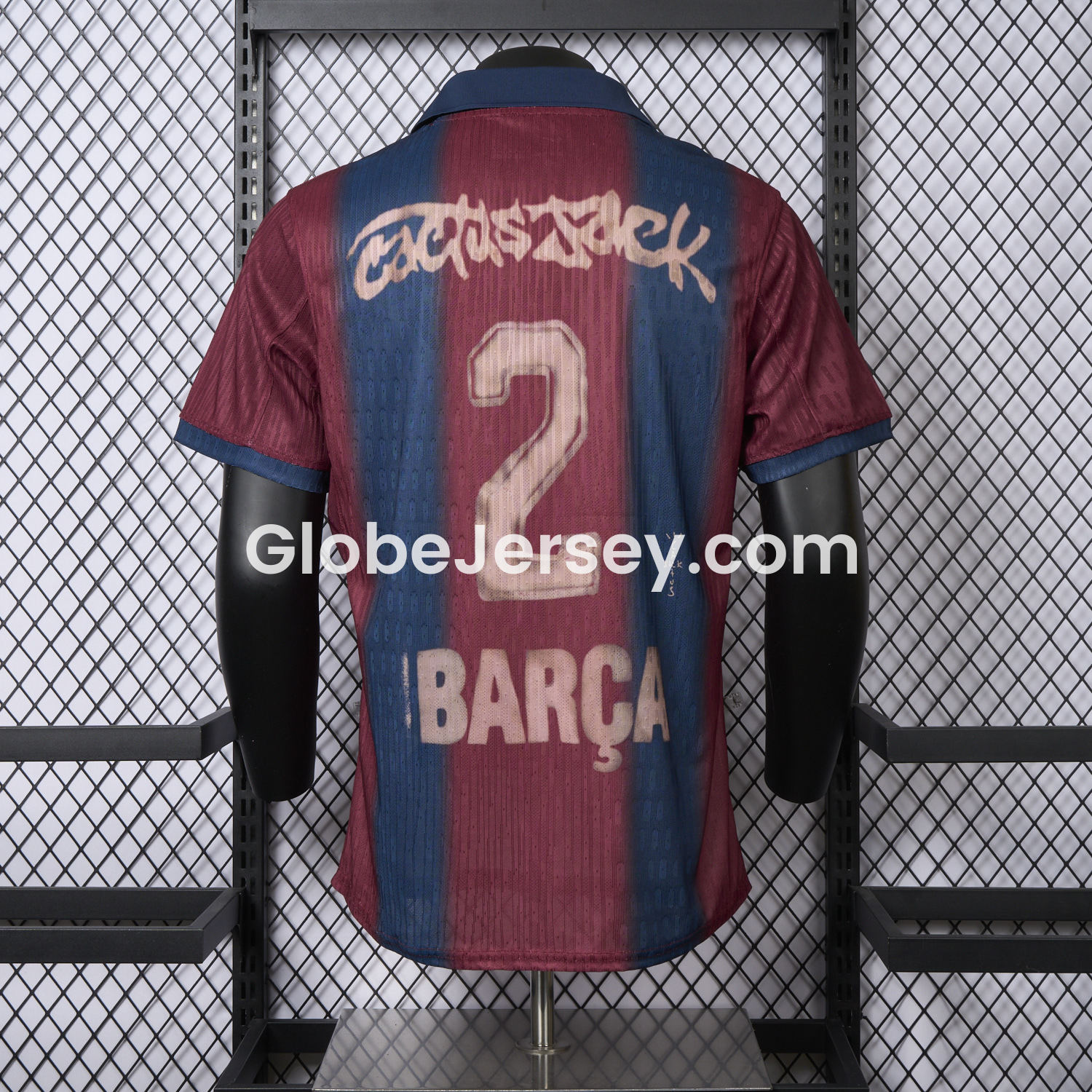 GlobeJersey-Barcelona x Travis Scott 2000-01 Home Retro Style Skeleton Jersey - Player Version