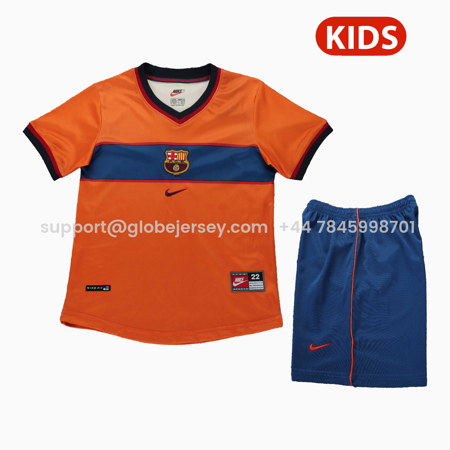 GlobeJersey-Retro Barcelona 1998-99 Third Kids Kit