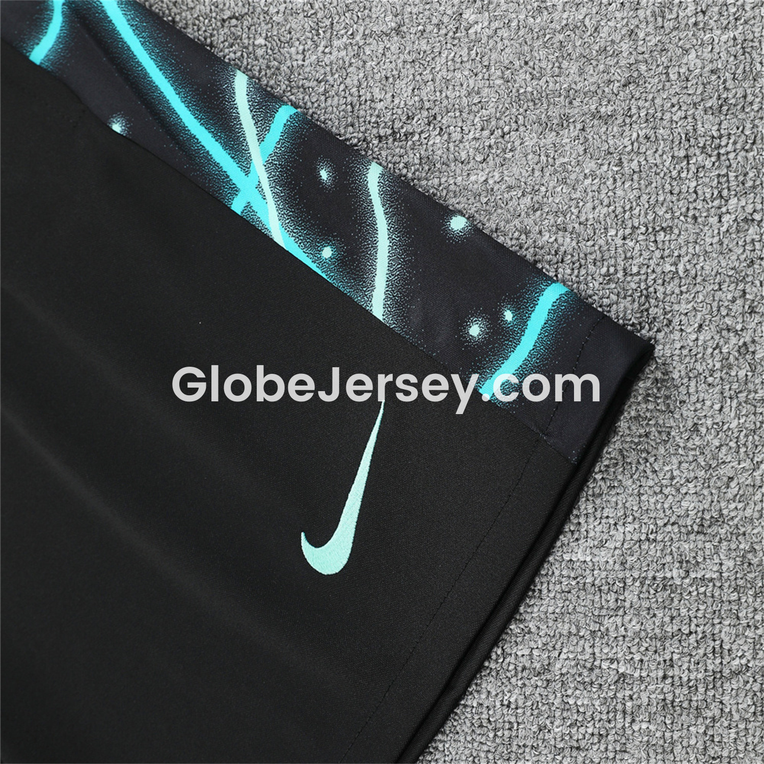 GlobeJersey-Inter Milan 25-26 Vest Training Set - Blue Fluorescent Rays Black Vest & Black Shorts