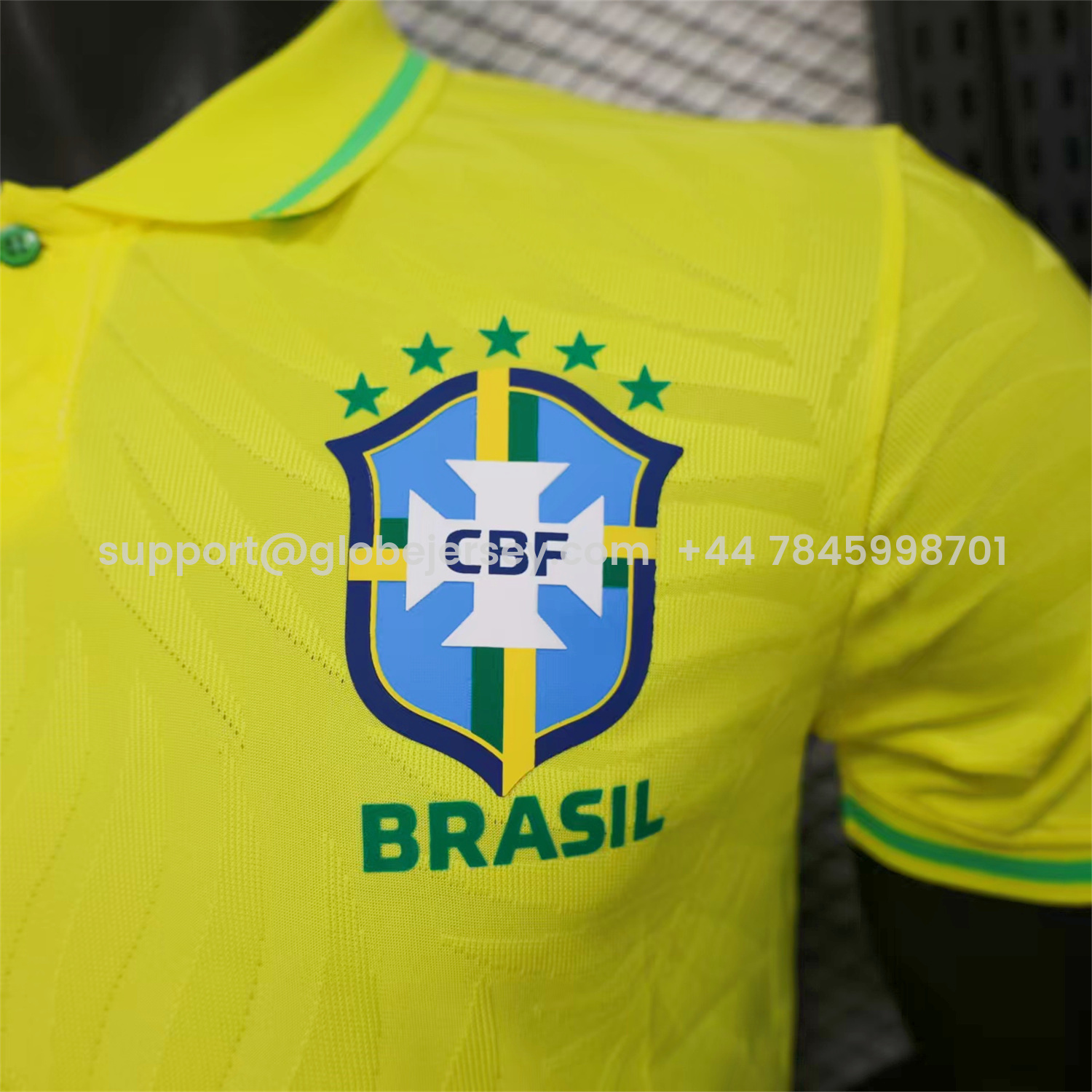 GlobeJersey-Brazil 25-26 Fern Yellow Polo Jersey - Player Version
