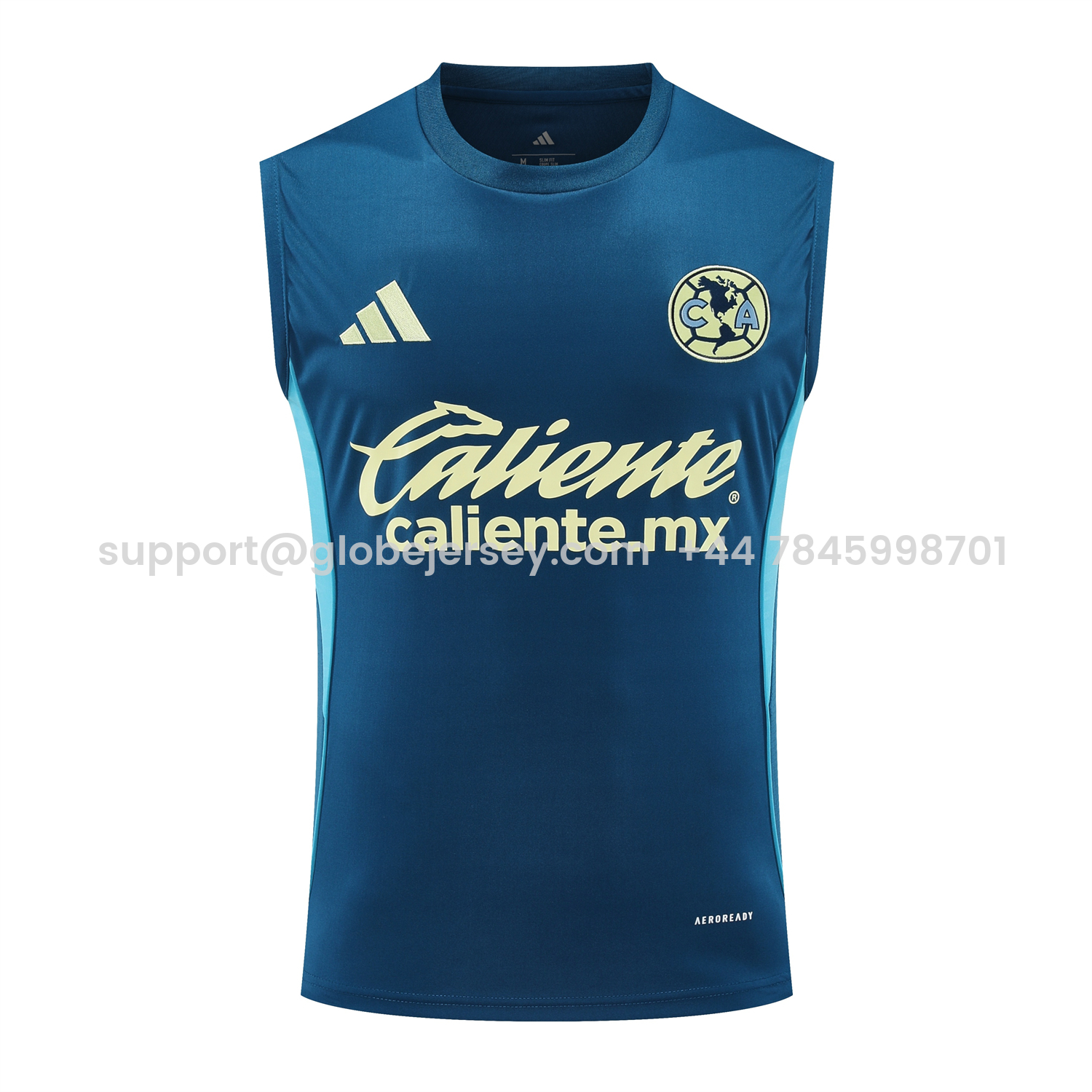 GlobeJersey-Club América 25-26 Short-Sleeve Training Set - Royal Blue With Light Blue Accents Top & Pants