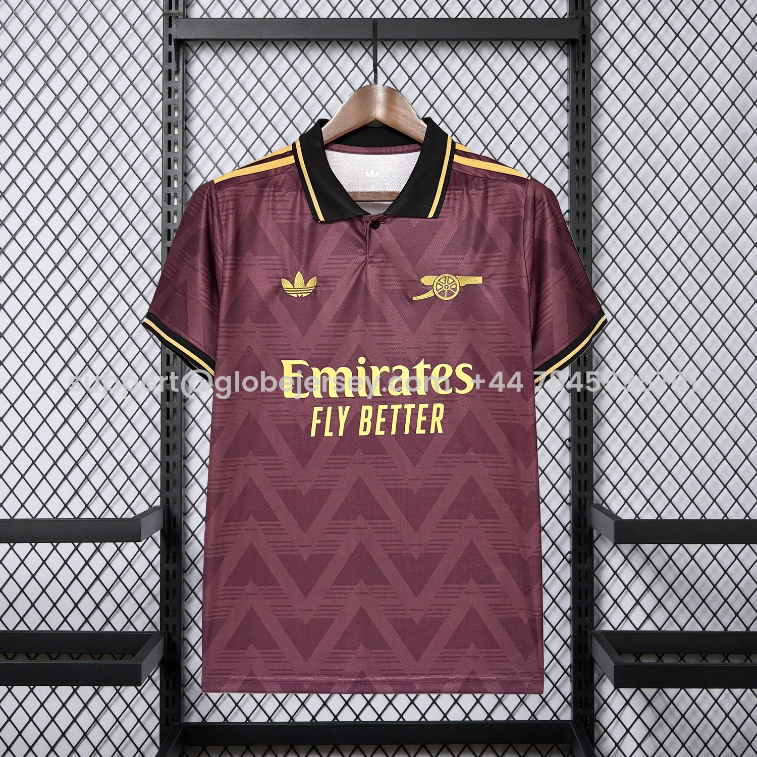 GlobeJersey-Arsenal 26-27 Yellow Sponsors Wine Red Special Jersey - Fans Version