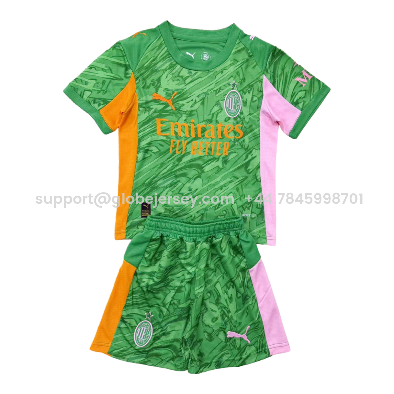 GlobeJersey-AC Milan 25-26 Green Goalkeeper Men's Adult Jersey Set - Fans Version