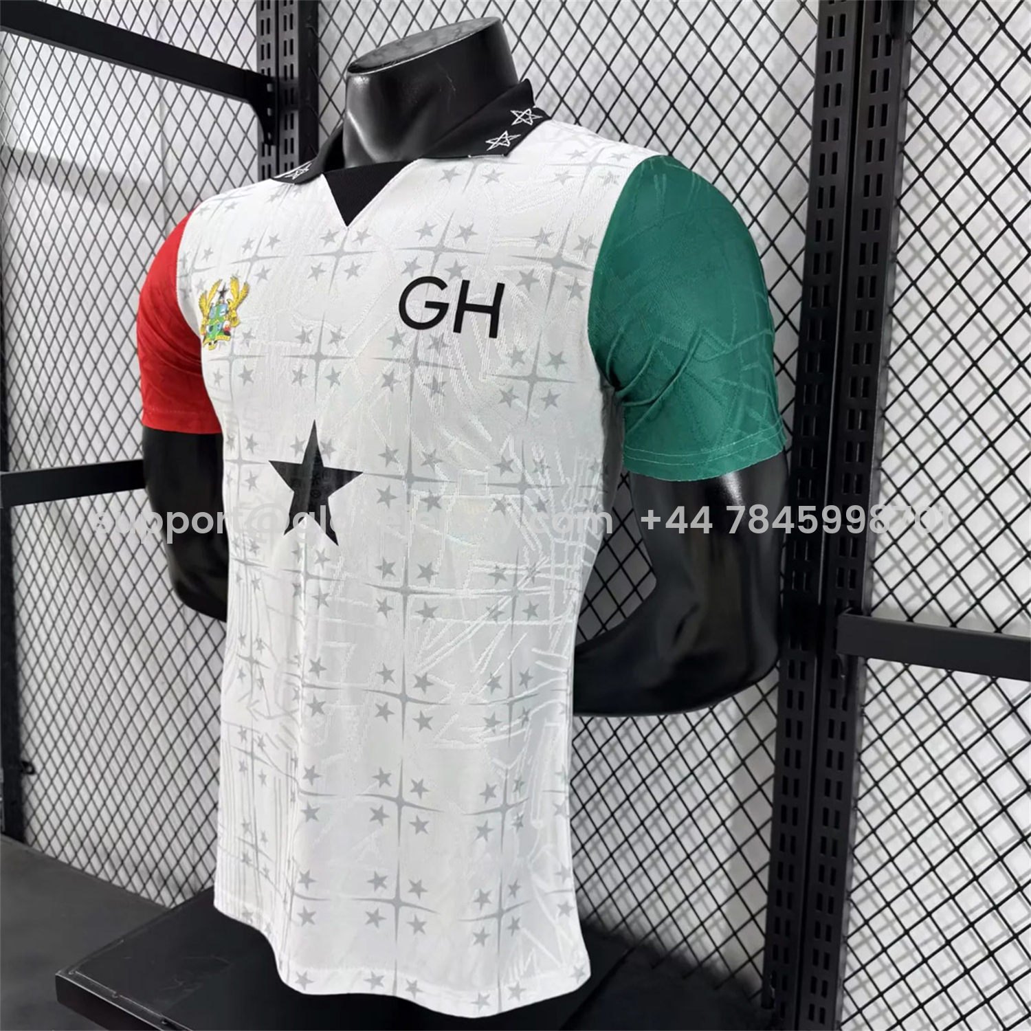 GlobeJersey-Ghana 2026 Coat Of Arms White Special Jersey - Player Version