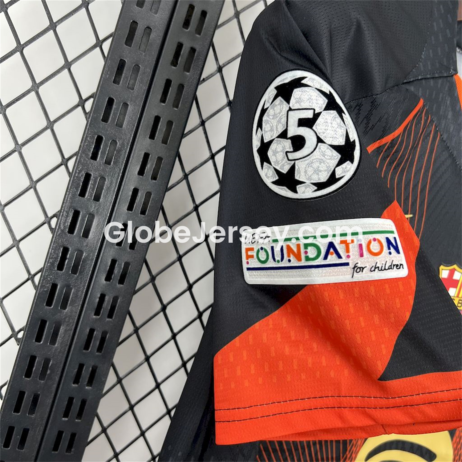 GlobeJersey-Barcelona 25-26 T90 Orange Lines Black Special Jersey - Fans Version