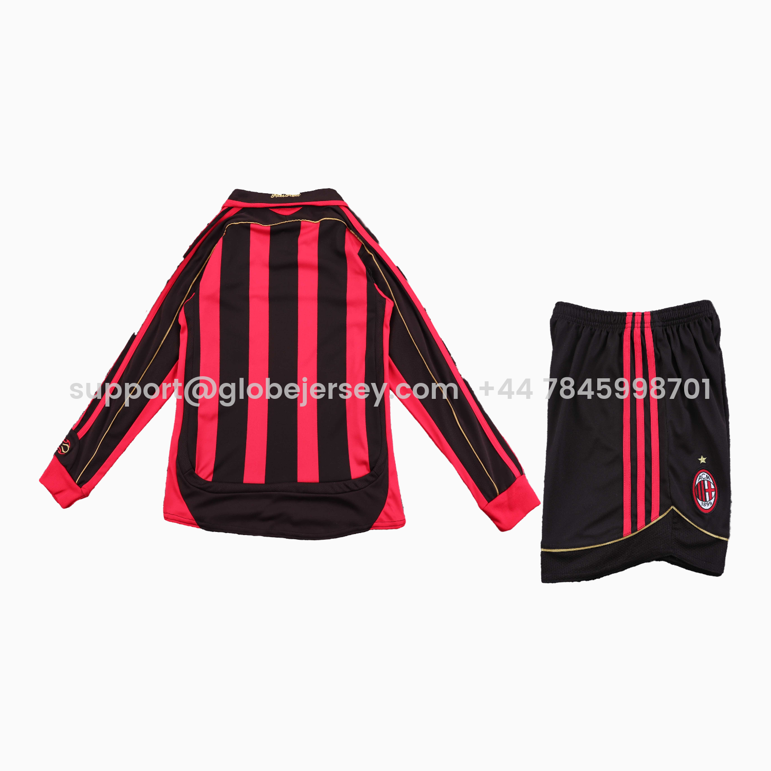 GlobeJersey-Retro AC Milan 2006-07 Home Long Sleeves Kids Kit