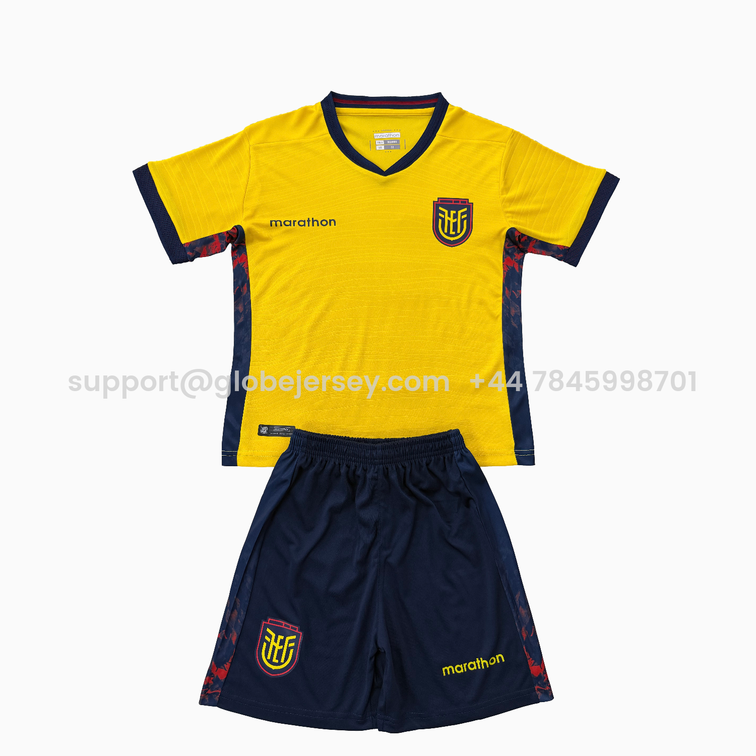GlobeJersey-Ecuador 2026 Home Men's Adult Jersey Set - Fans Version