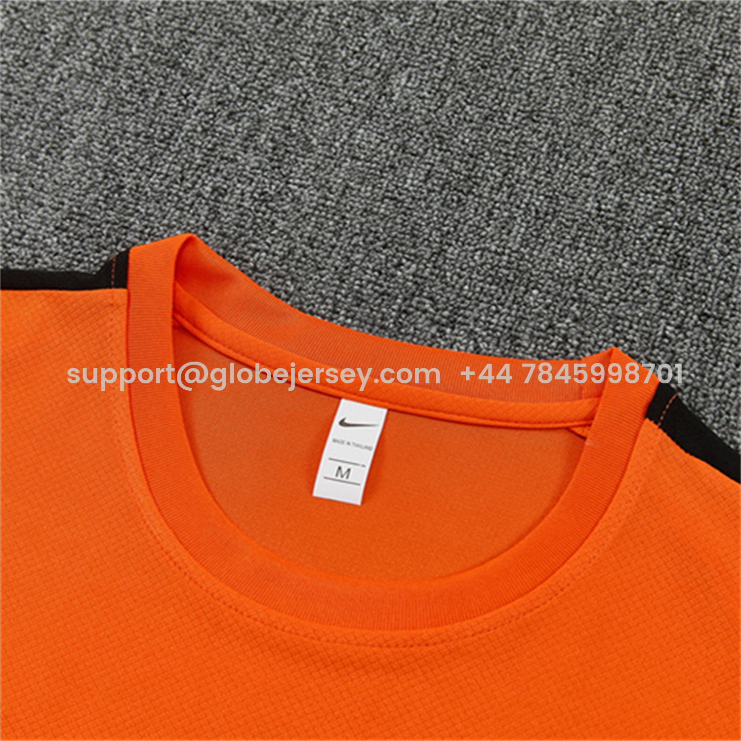 GlobeJersey-Netherlands 2026 Kids Short-Sleeve Training Set - Orange Top & Black With Orange Accents Pants