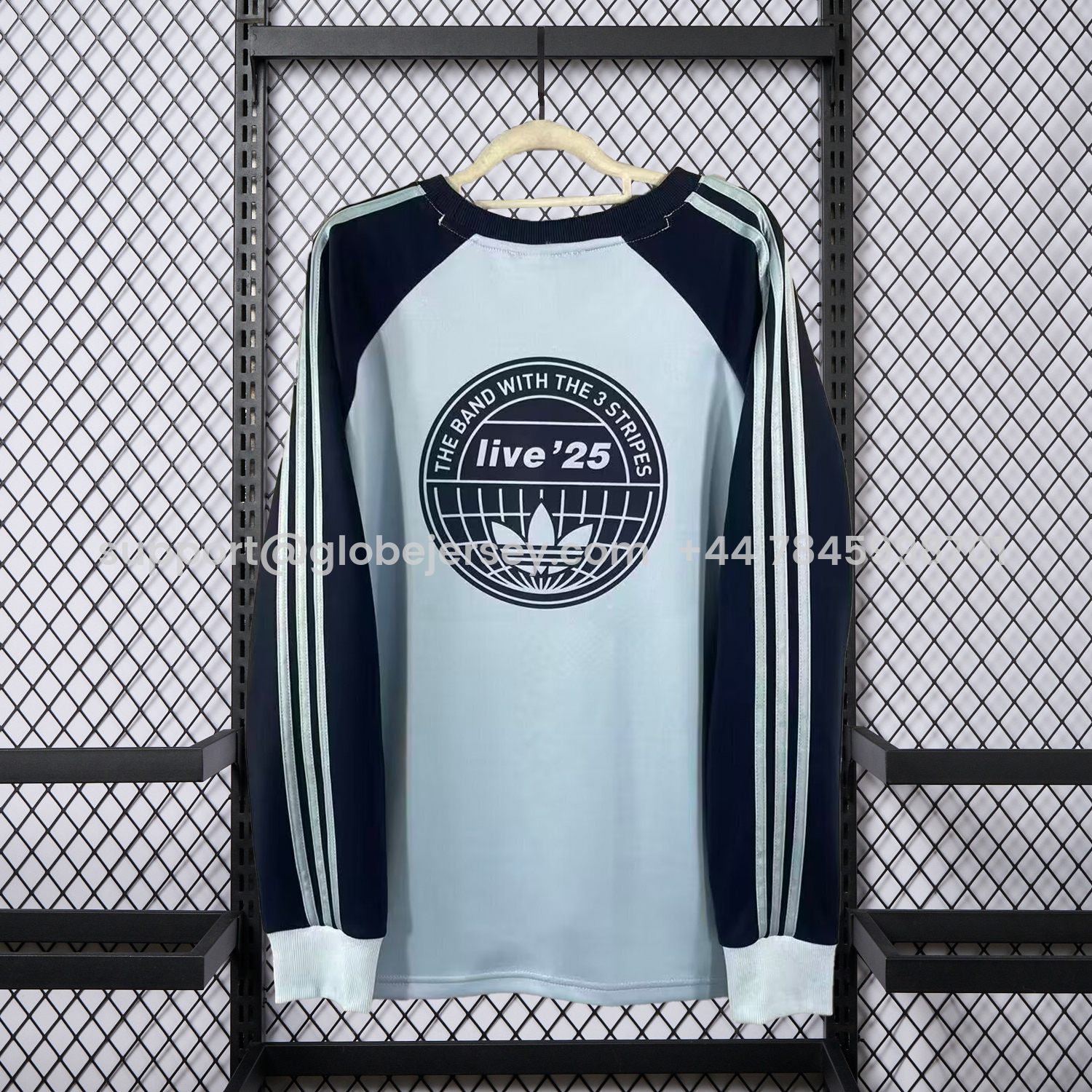 GlobeJersey-Adidas 25-26 Oasis Originals Tour Light Blue Long Sleeves Jersey - Fans Version