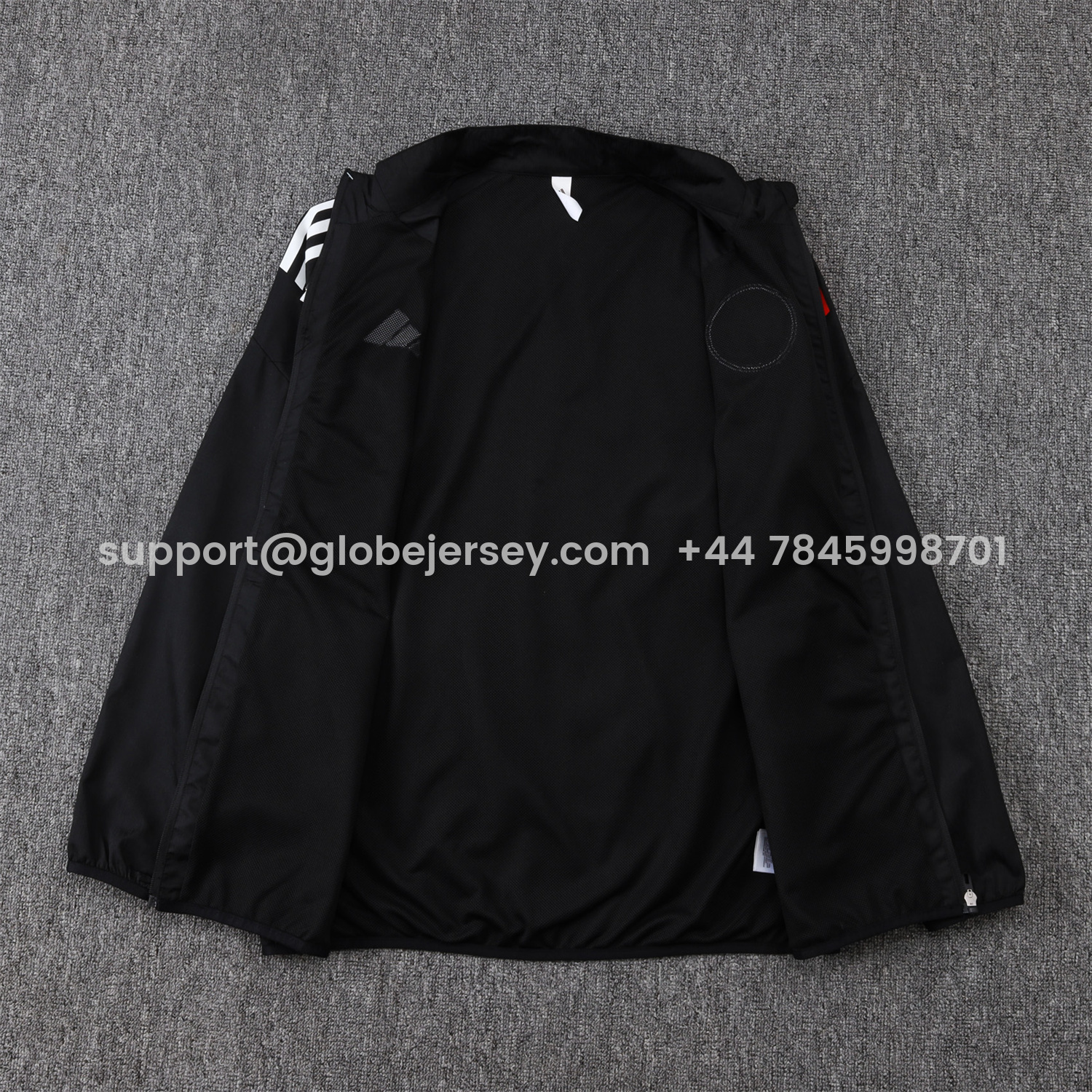GlobeJersey-Ajax 25-26 Windbreaker Training Set - Black Top and Pants