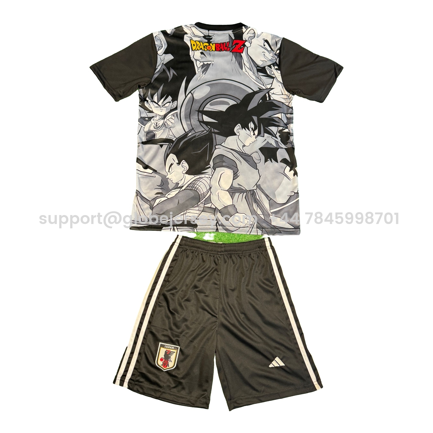 GlobeJersey-Japan 25-26 Vegeta & Son Goku Grey Special Kids Kit