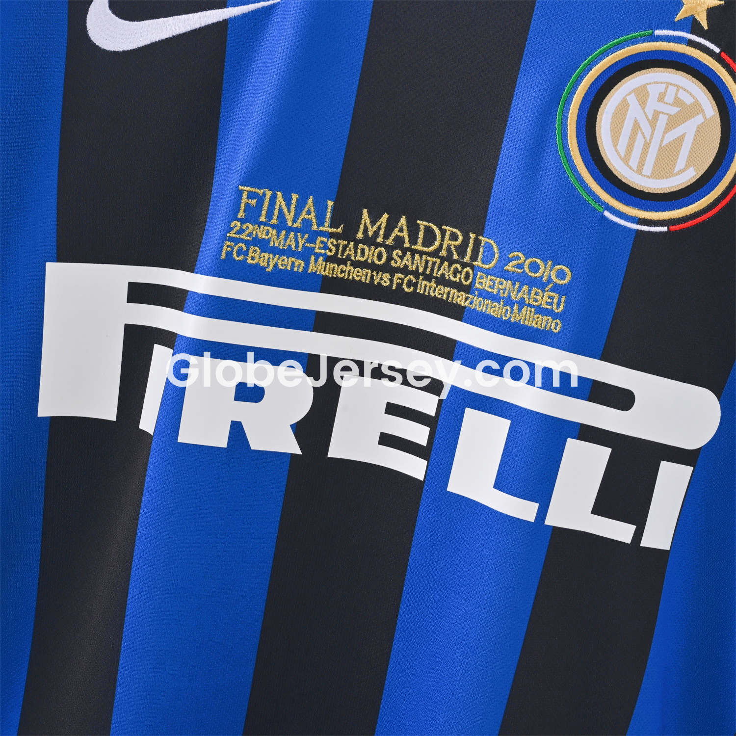 GlobeJersey-Retro Inter Milan 09-10 Home Long Sleeves Jersey - Champions League Final