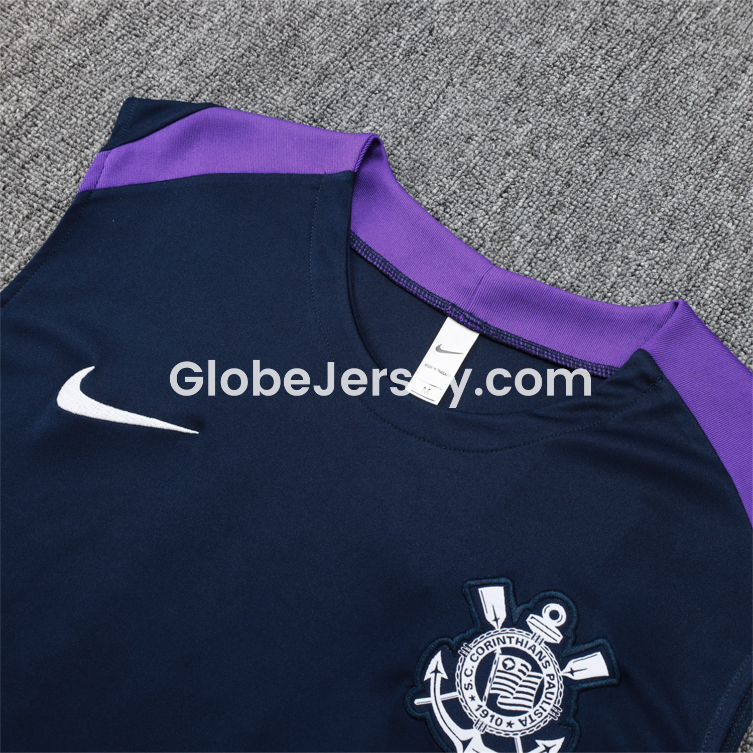 GlobeJersey-Corinthians 25-26 Vest Training Set - Deep Blue Black Vest and Shorts