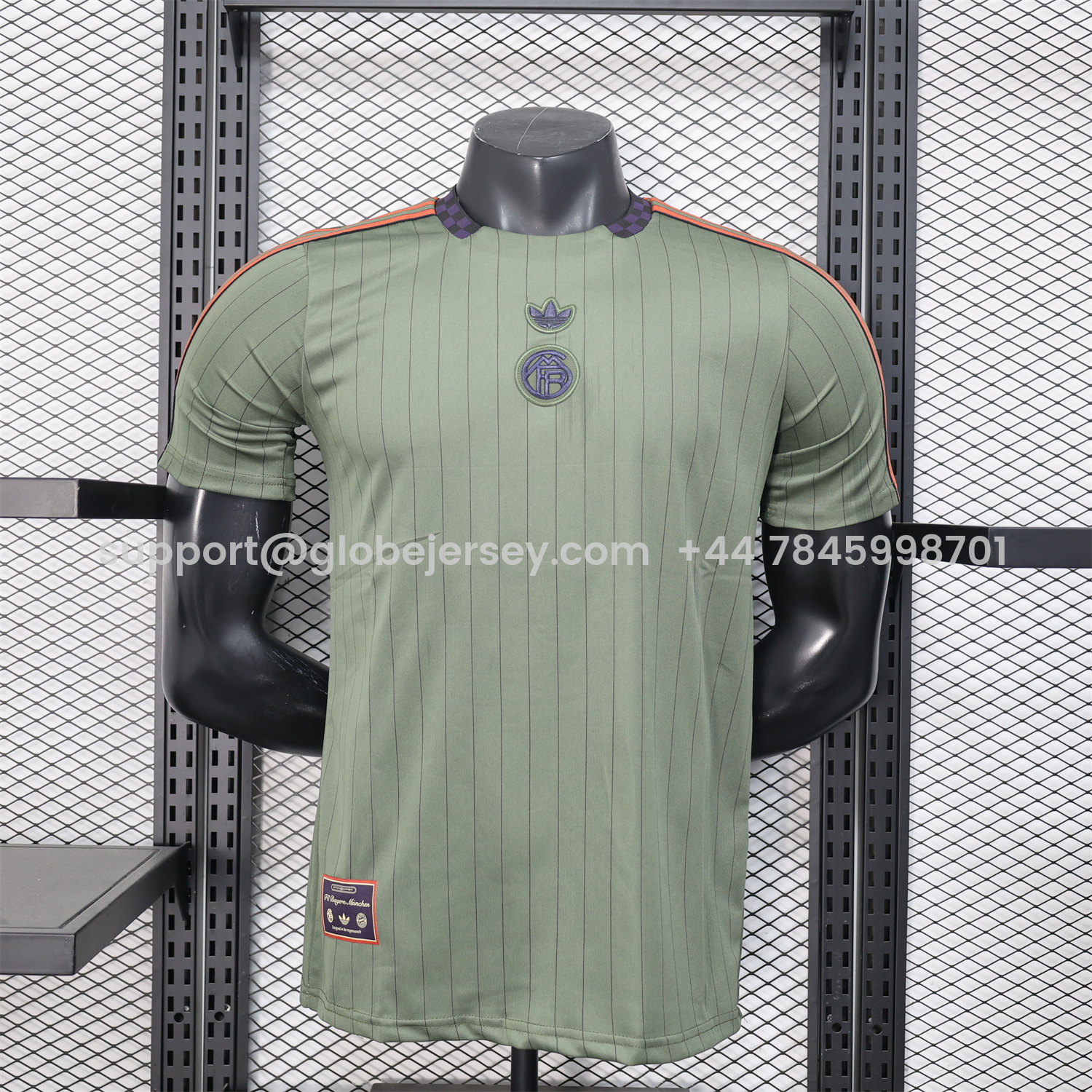 GlobeJersey-Bayern Munich 25-26 Trefoil Grey Green Travel Jersey - Player Version