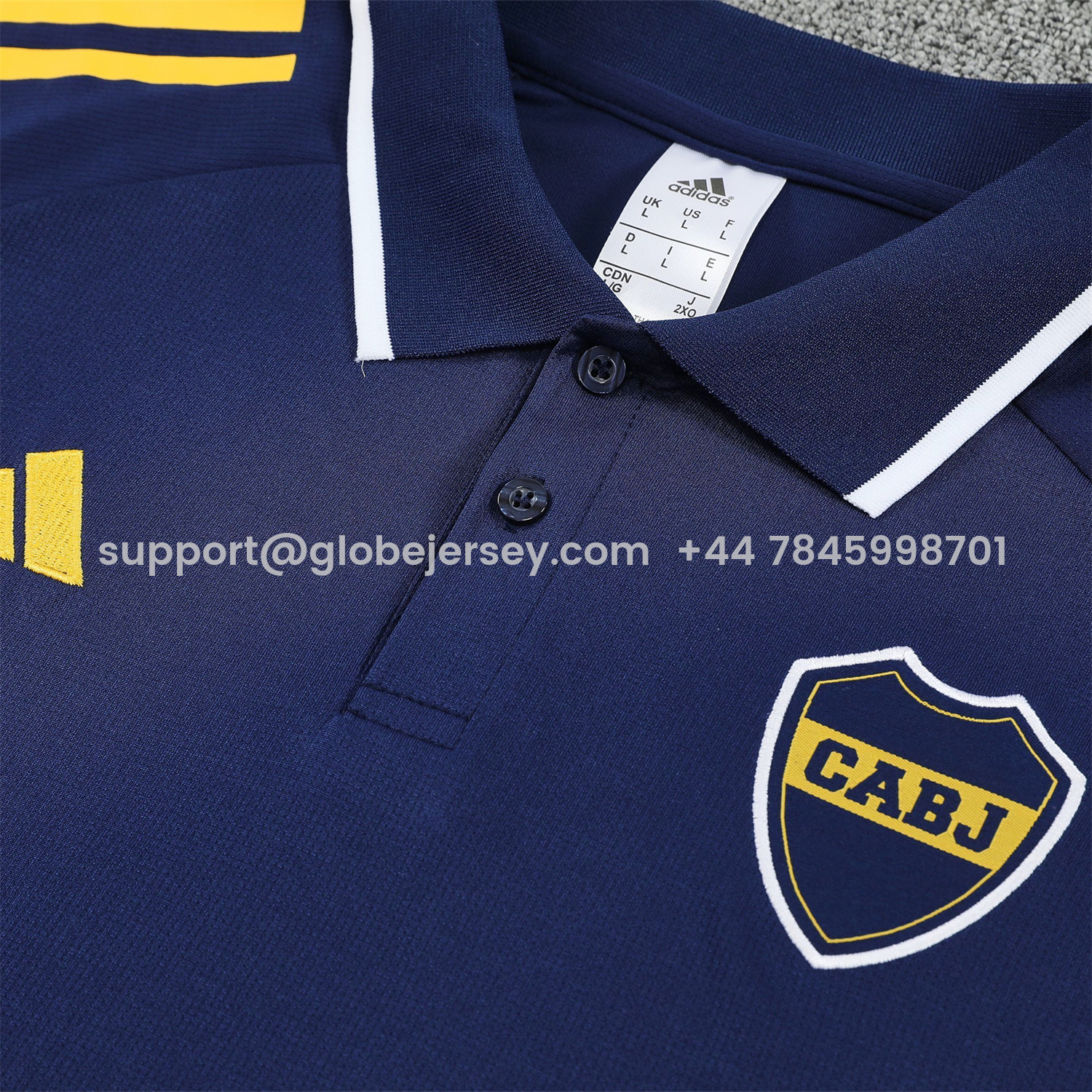 GlobeJersey-Boca Juniors 25-26 POLO Short-Sleeve Training Set - Dark Blue Top & Shorts