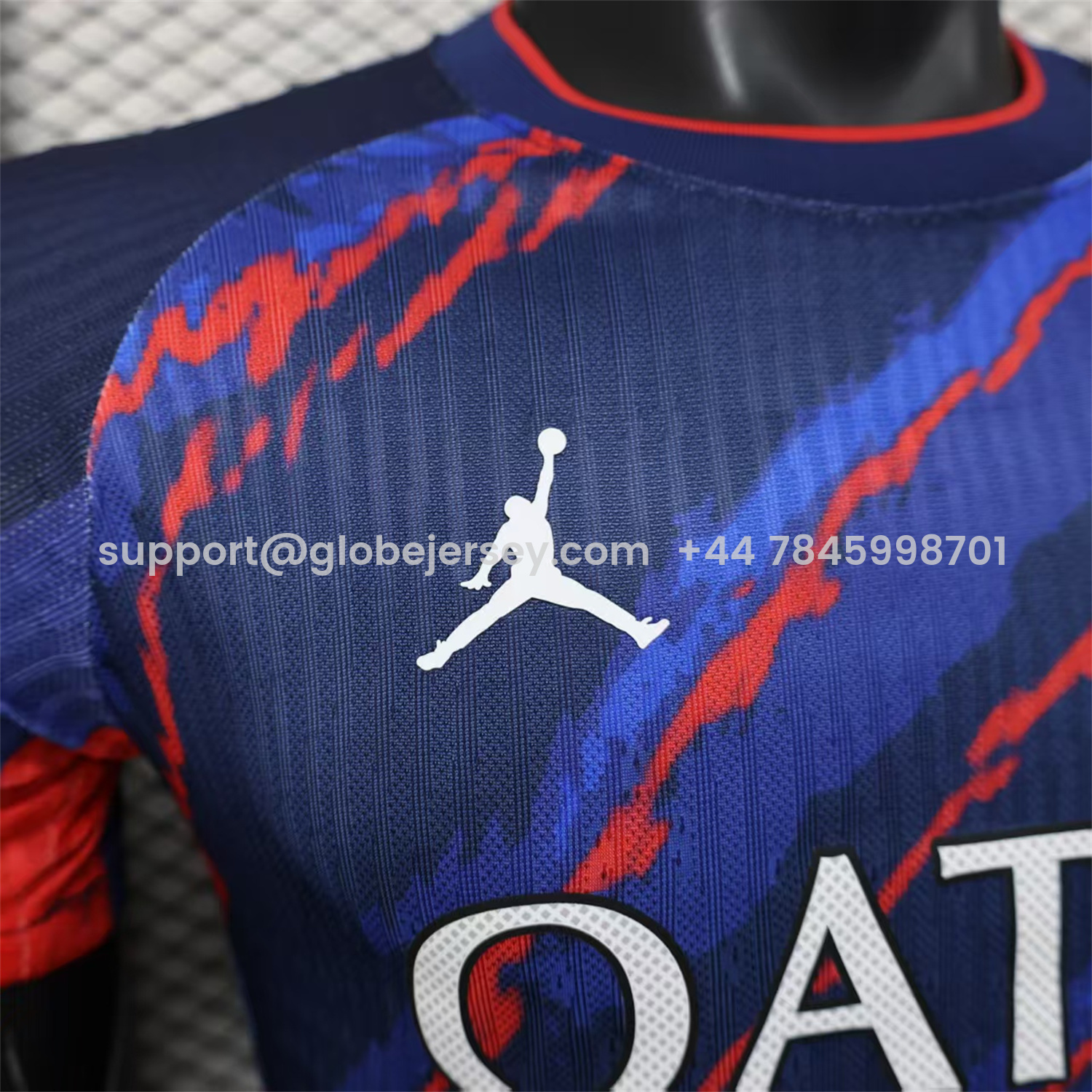 GlobeJersey-Paris Saint-Germain PSG X JD 25-26 Red Line Blue Special Edition Jersey - Player Version