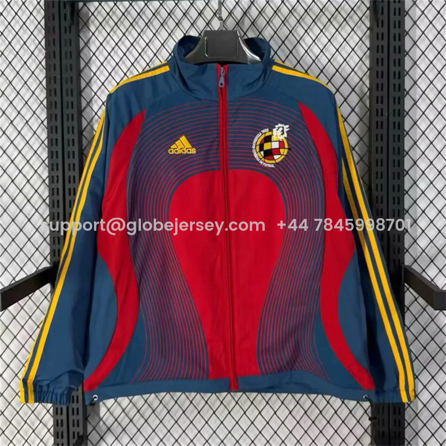 GlobeJersey-Retro Spain 2007 Red And Blue Windbreaker