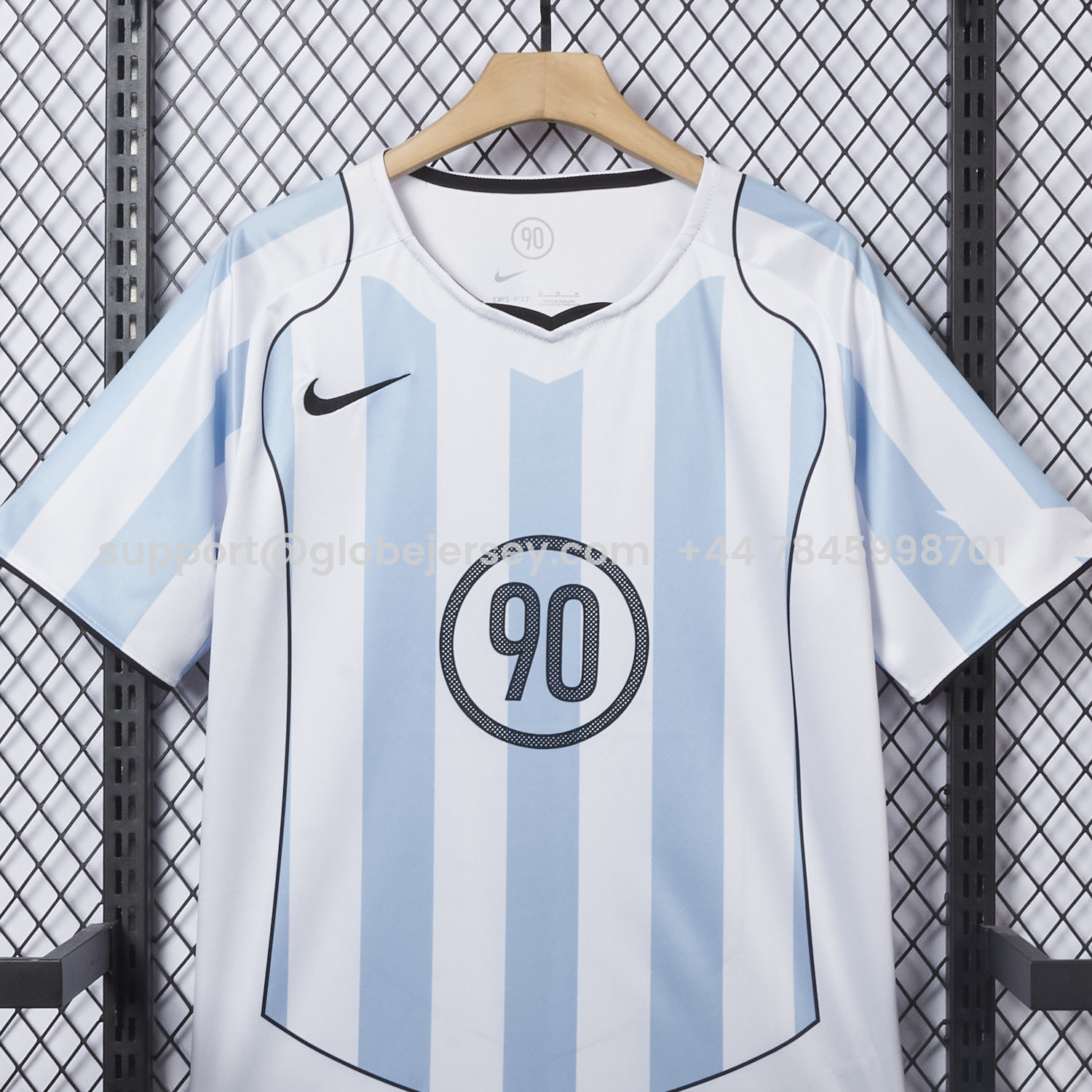 GlobeJersey-Argentina 25-26 Retro Style Total 90 Blue White Jersey - Fans Version