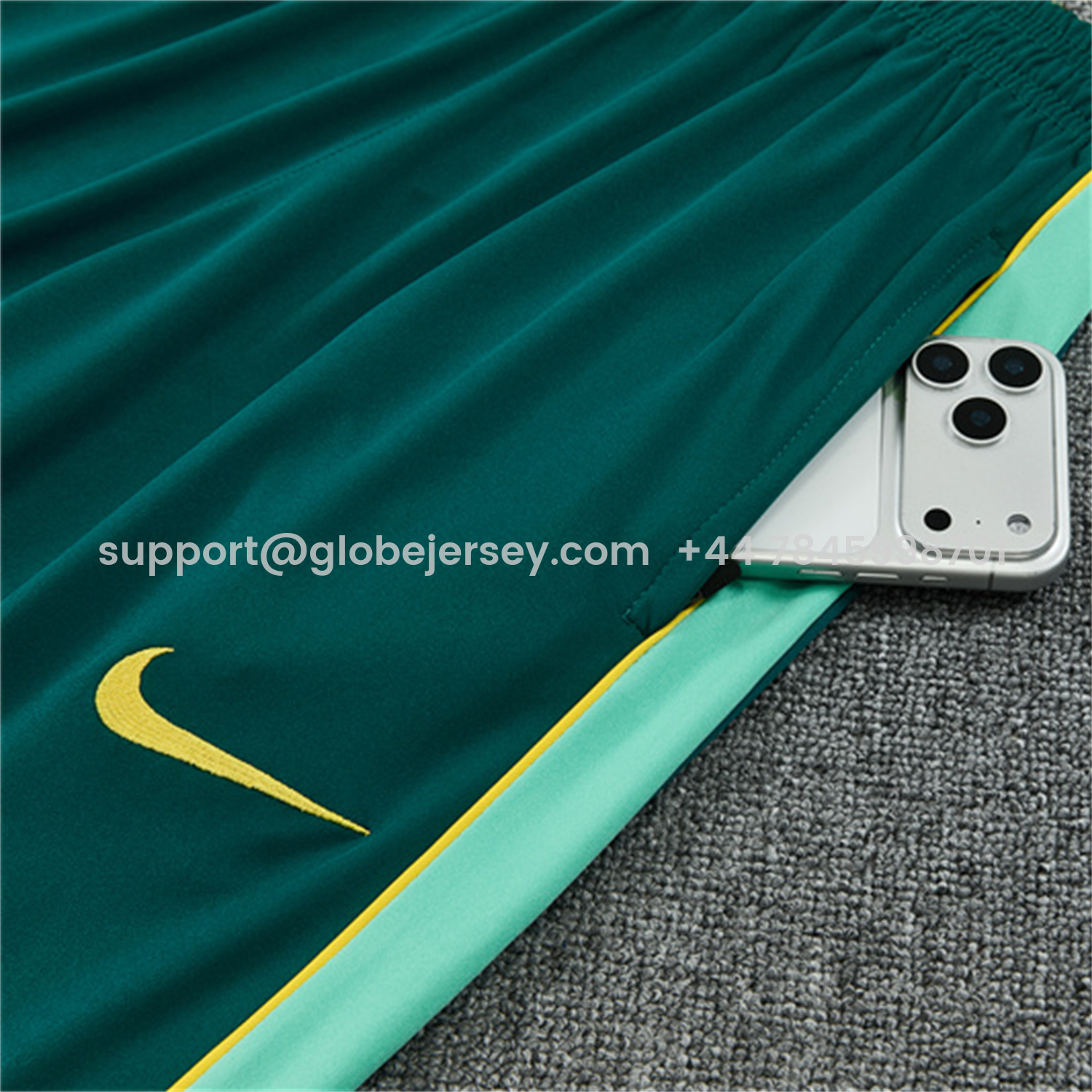 GlobeJersey-Brazil 2026 Long Sleeve Training Set - Sky Blue Top & Dark Green Pants