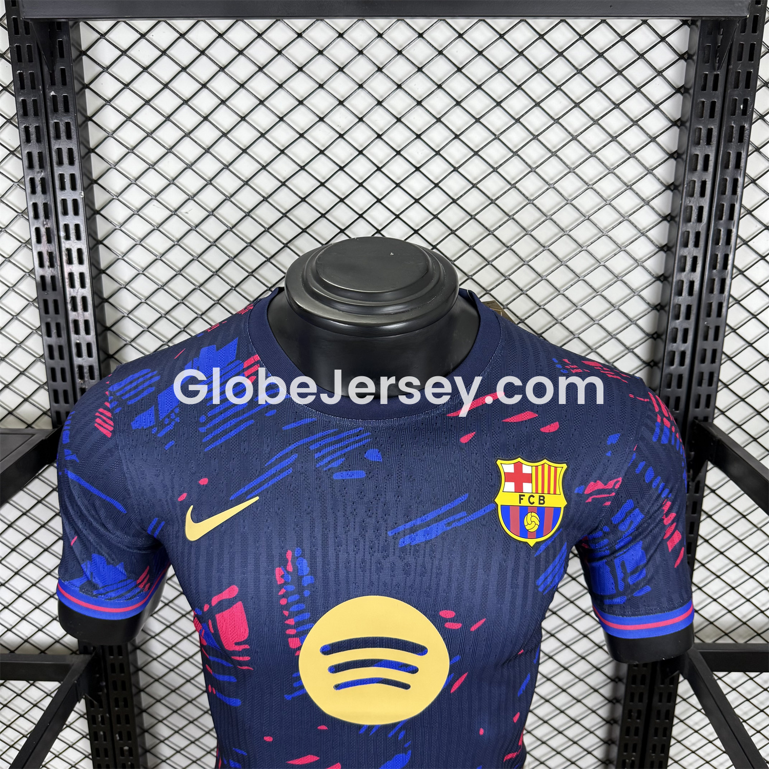 GlobeJersey-Barcelona 25-26 Red and Blue Graffiti Deep Blue Jersey - Player Version