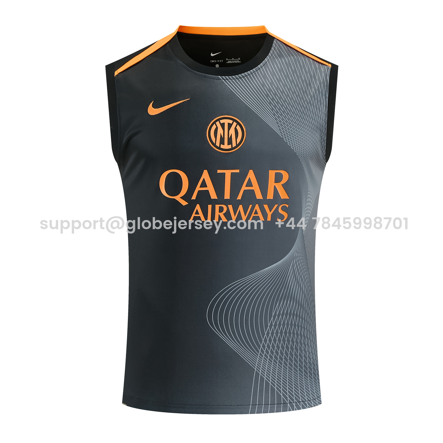 GlobeJersey-Inter Milan 25-26 Vest Training Set - Black And Grey Top & Pants