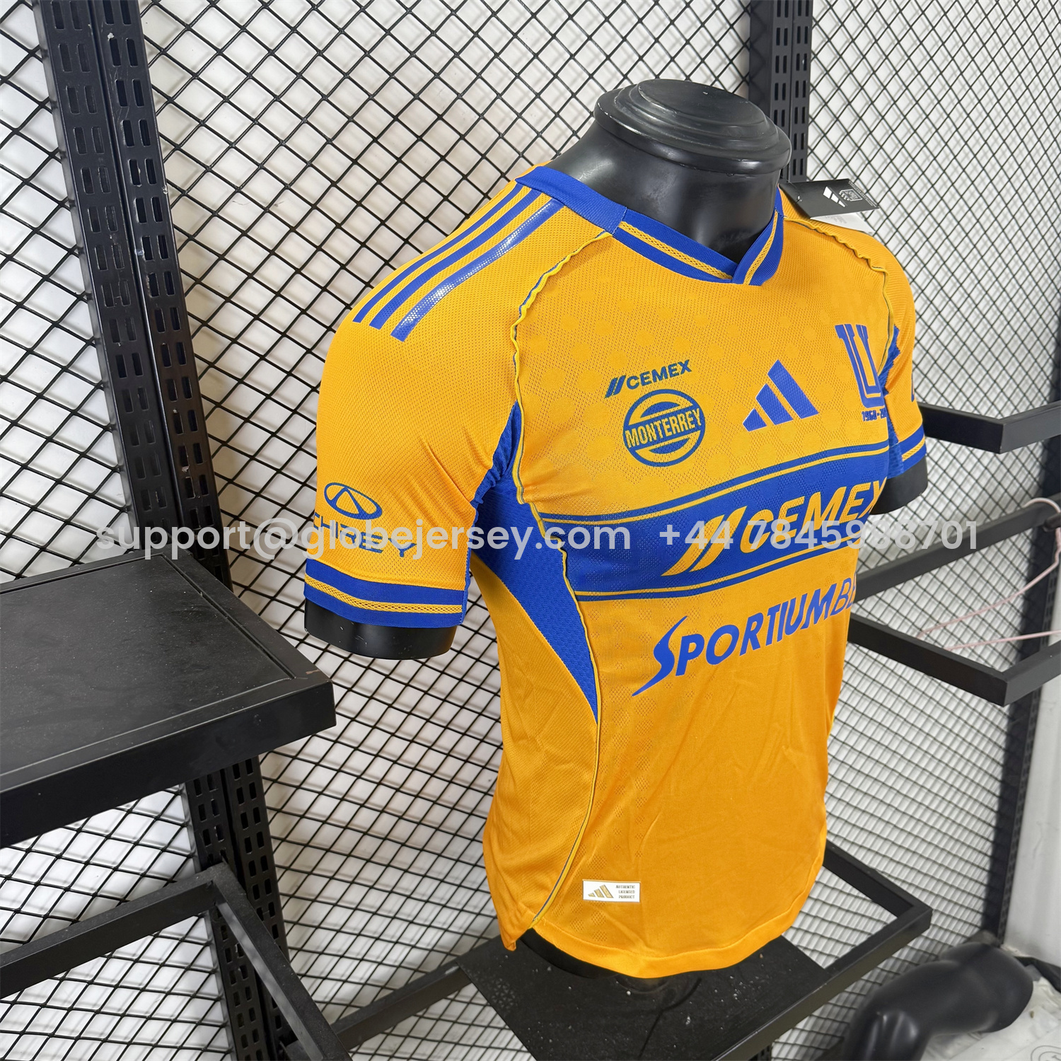 GlobeJersey-Tigres UANL 25-26 Home Jersey With All Sponsors - Player Version
