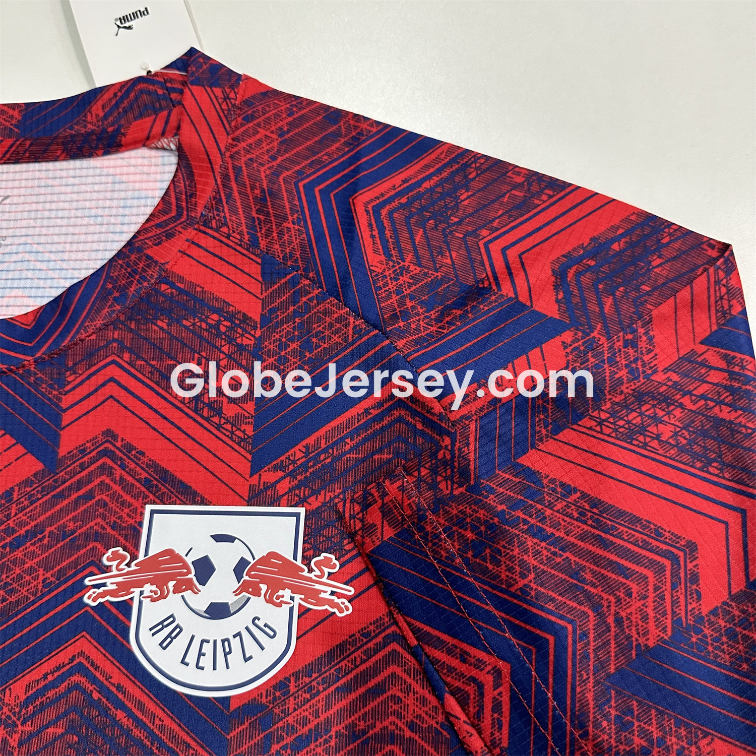 GlobeJersey-RB Leipzig 25-26 Pre-Match Red Blue Training Jersey - Fans Version