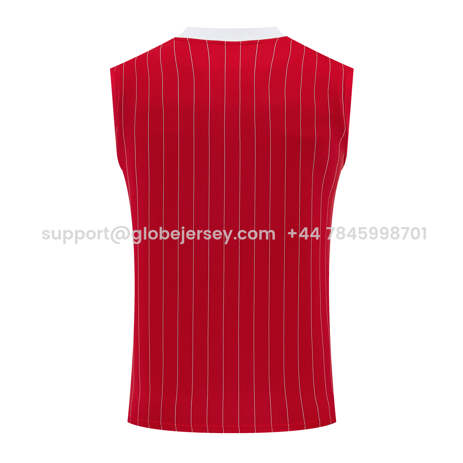 GlobeJersey-Manchester United 25-26 Retro Style Vest Training Set - Red With White Stripes Top & Pants