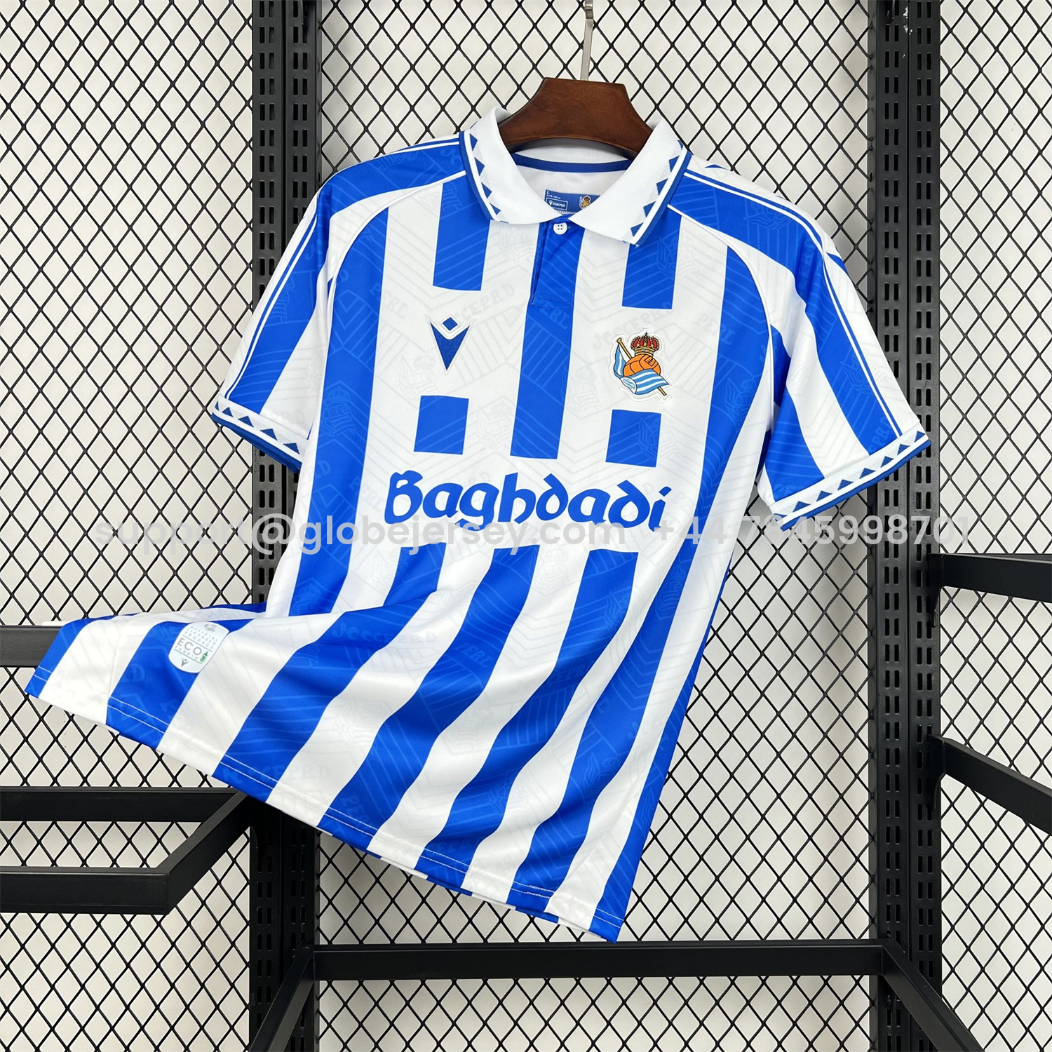 GlobeJersey-Real Sociedad 25-26 White With Royal Blue Retro Style Special Jersey - Fans Version